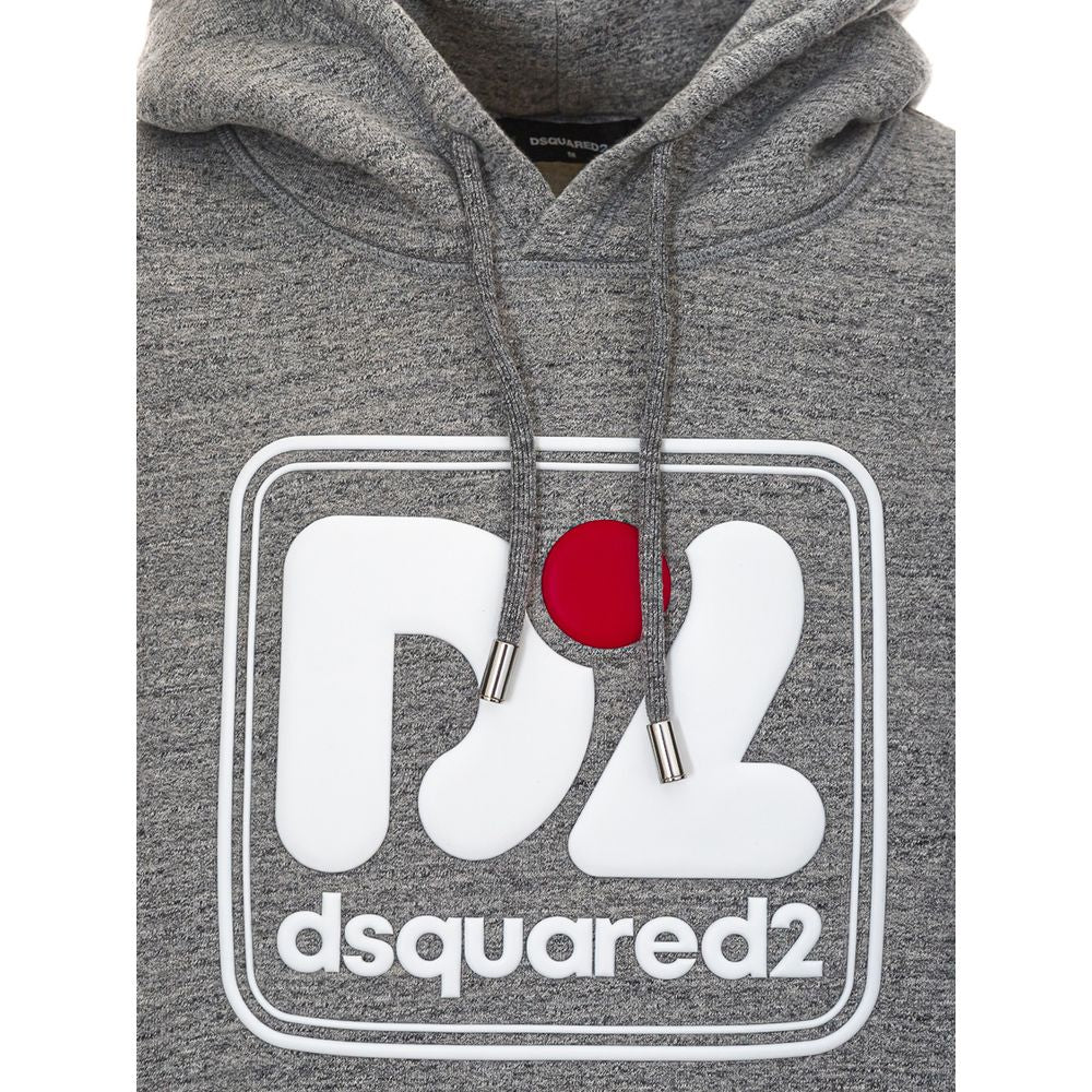 Sweat à capuche en coton gris Dsquared²