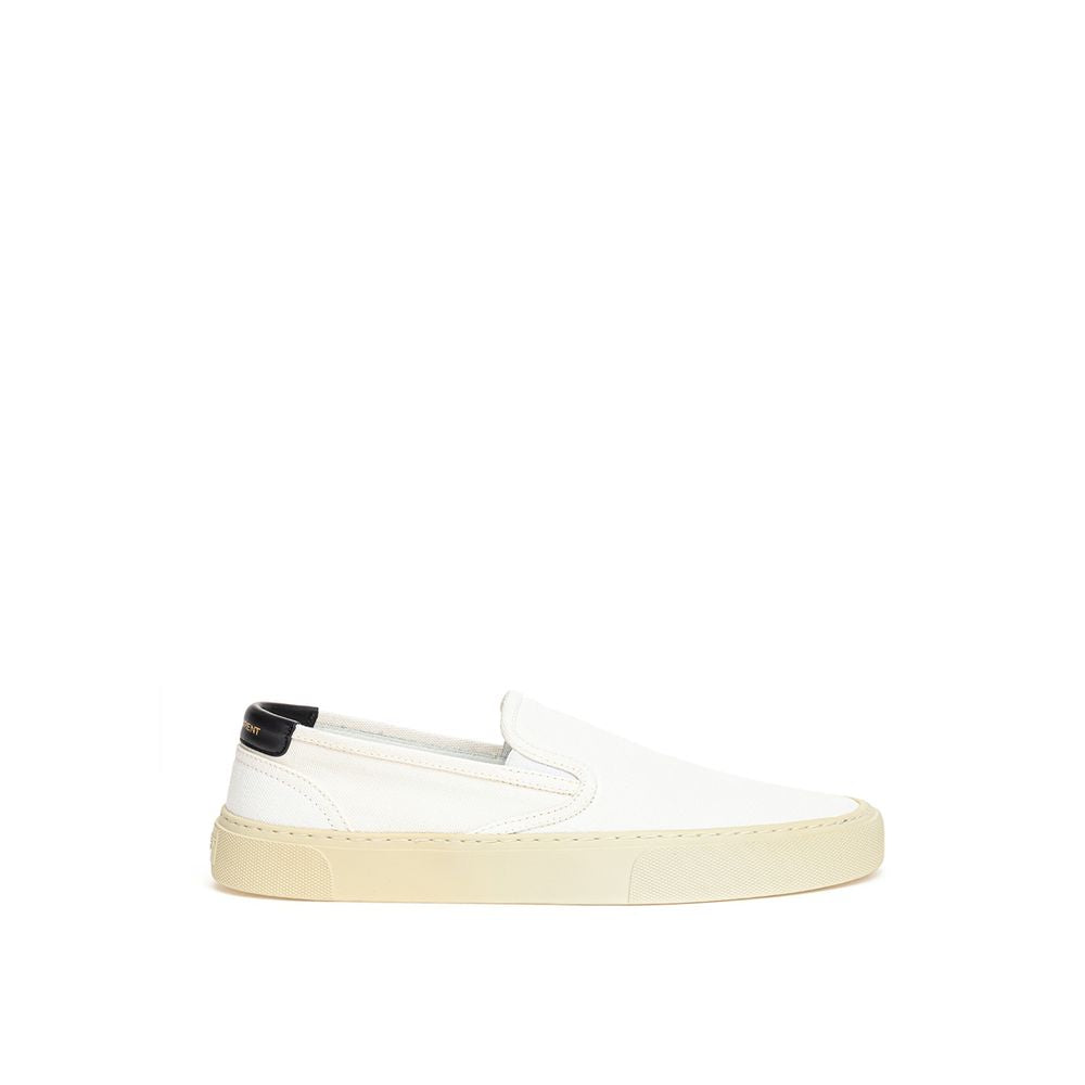 Baskets en coton blanc Saint Laurent