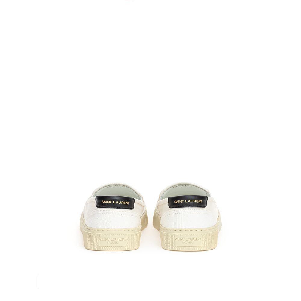 Baskets en coton blanc Saint Laurent
