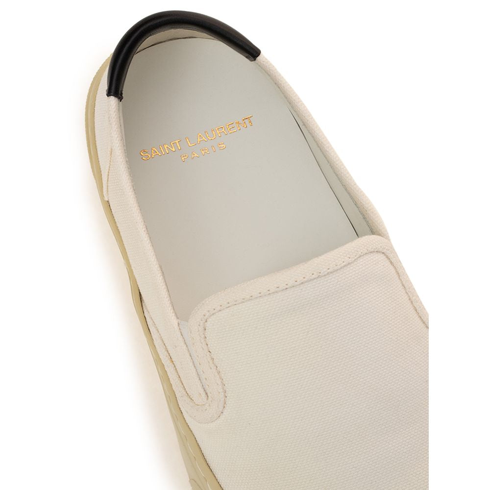Baskets en coton blanc Saint Laurent
