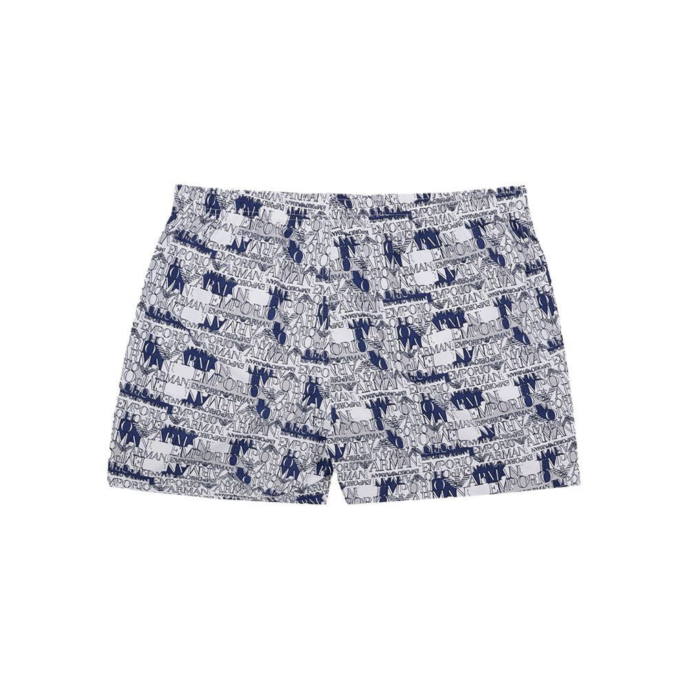 Short de bain élégant en polyester blanc Emporio Armani