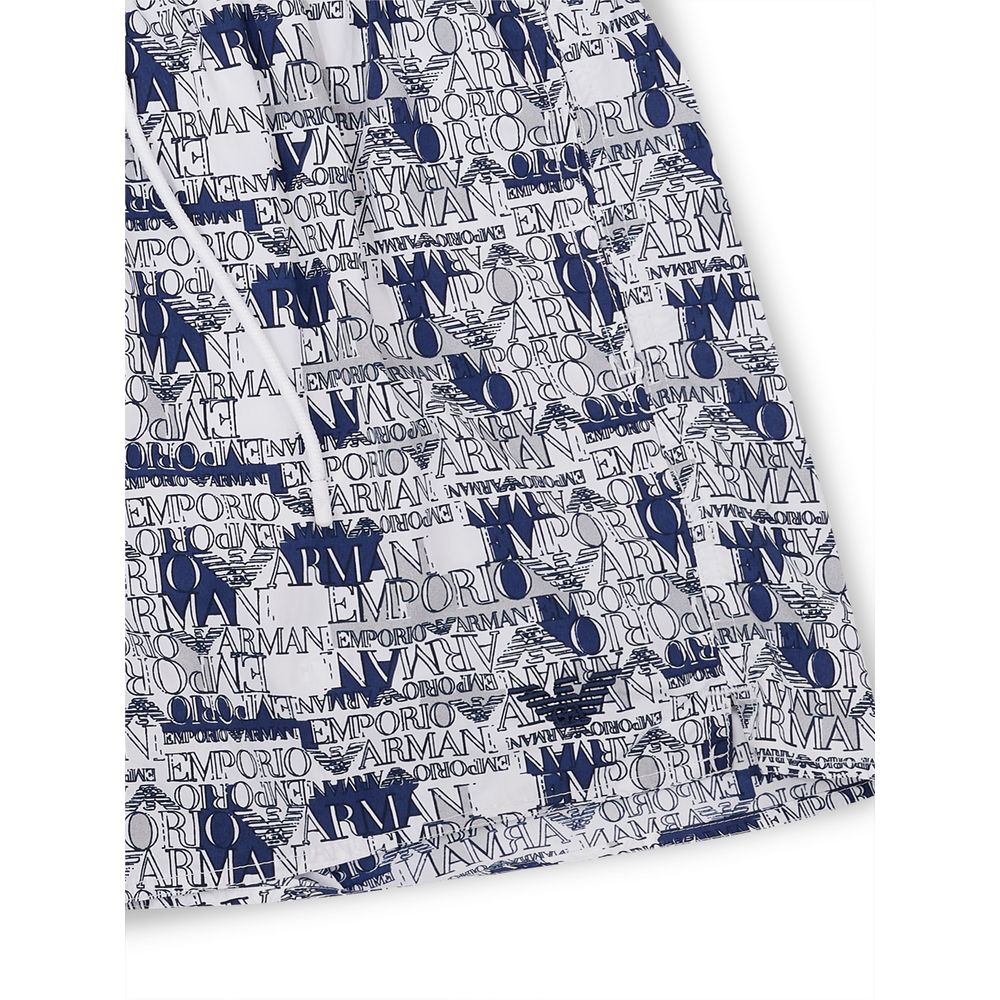 Short de bain élégant en polyester blanc Emporio Armani