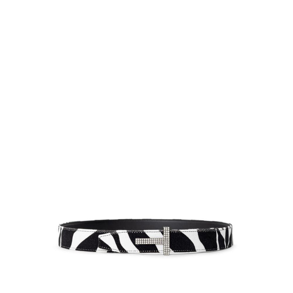 Ceinture en cuir noir et blanc Tom Ford