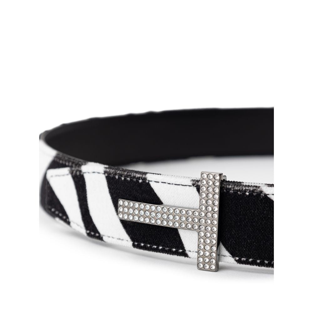 Ceinture en cuir noir et blanc Tom Ford
