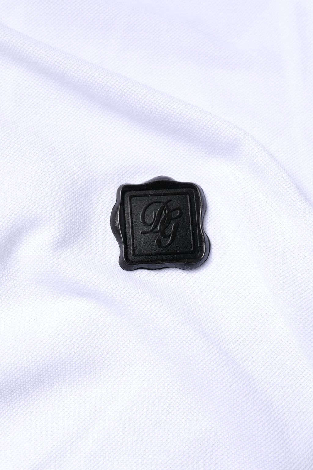 Polo à col en coton blanc avec logo Dolce &amp; Gabbana