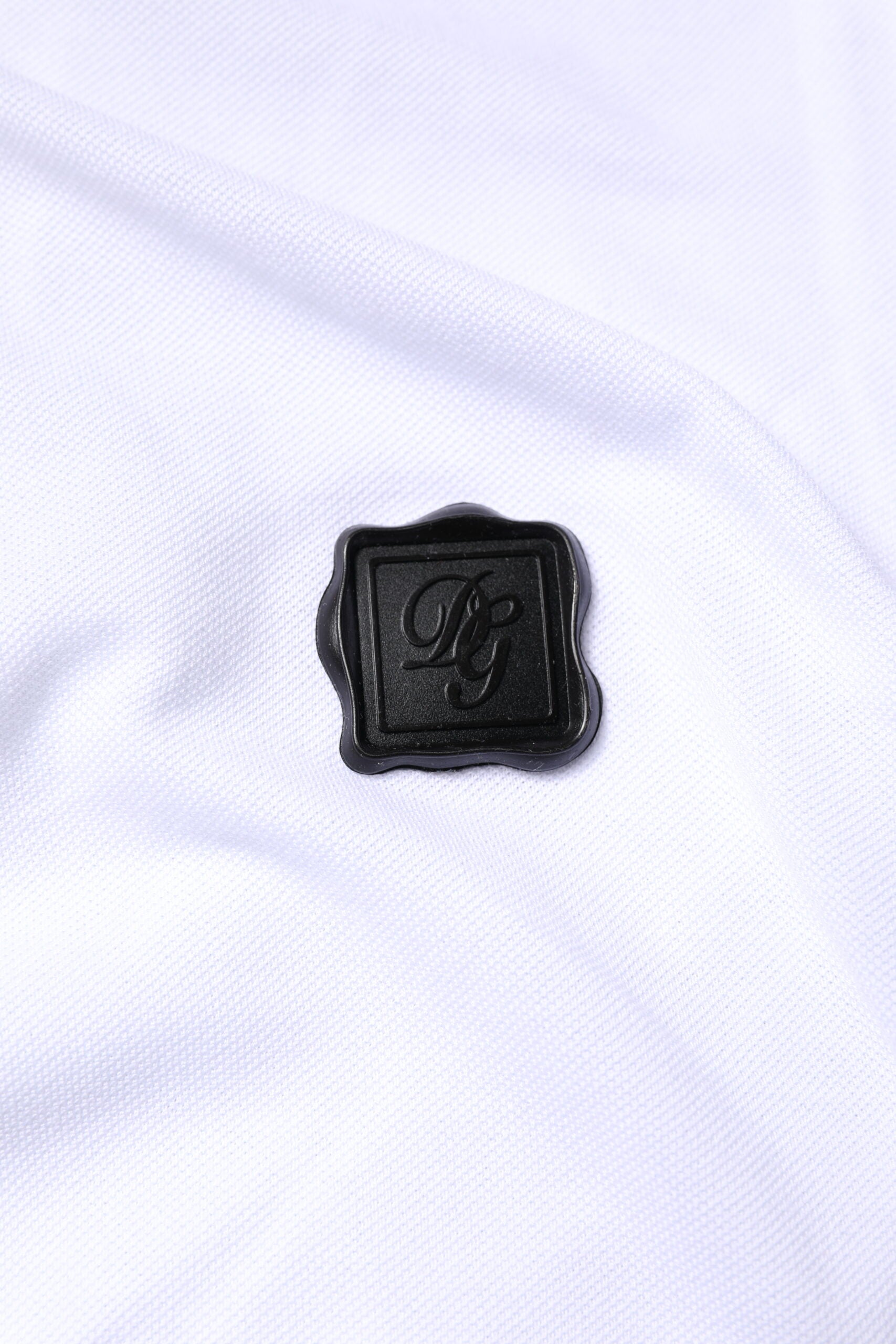 Polo à col en coton blanc avec logo Dolce &amp; Gabbana