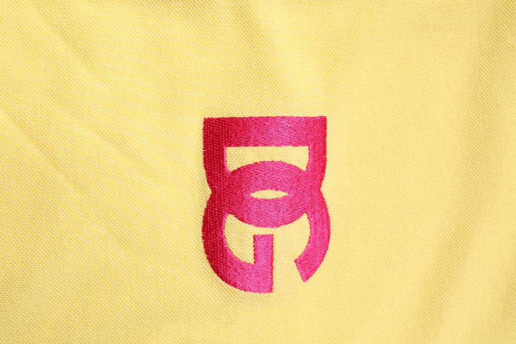 Polo à col et logo en coton jaune Dolce &amp; Gabbana