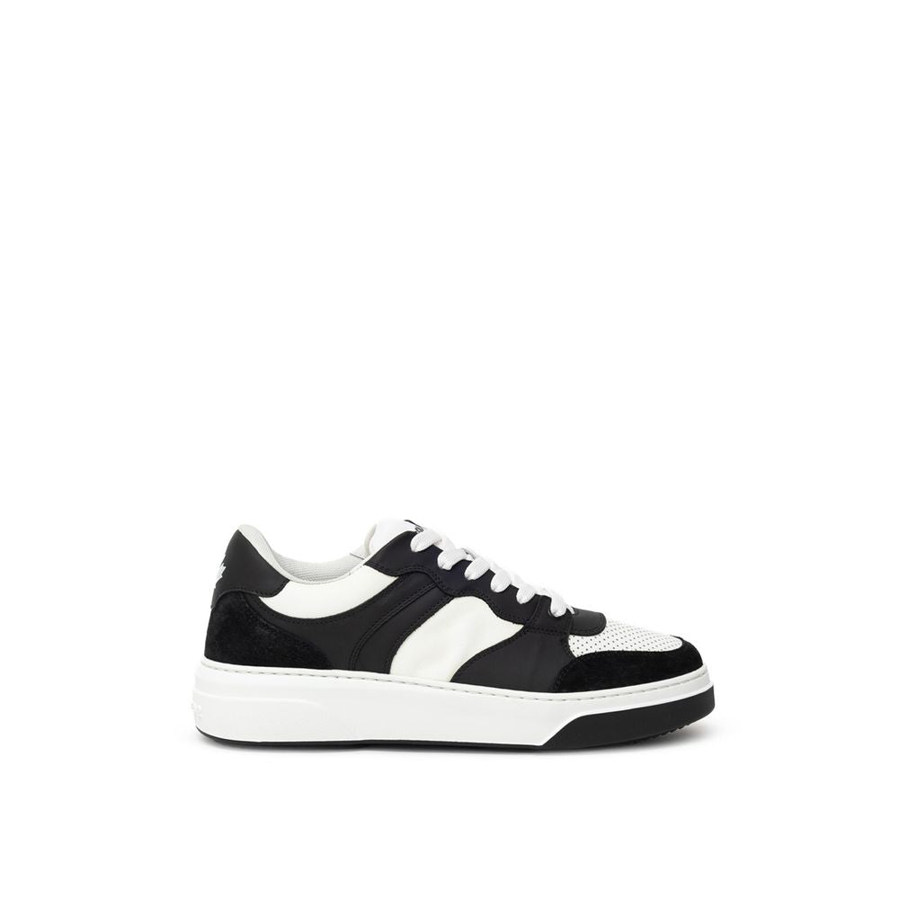 Baskets en cuir noir et blanc Dsquared²