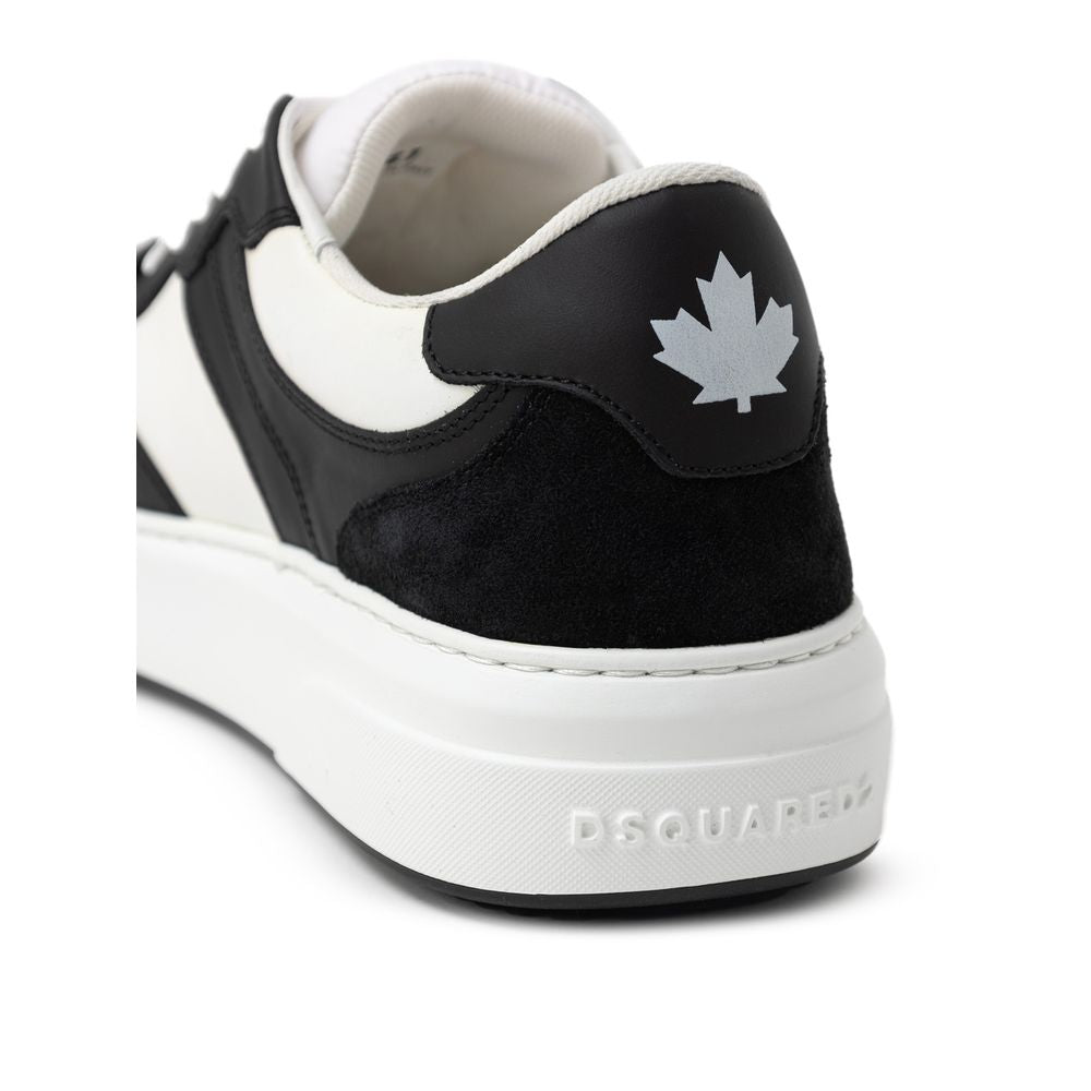 Baskets en cuir noir et blanc Dsquared²