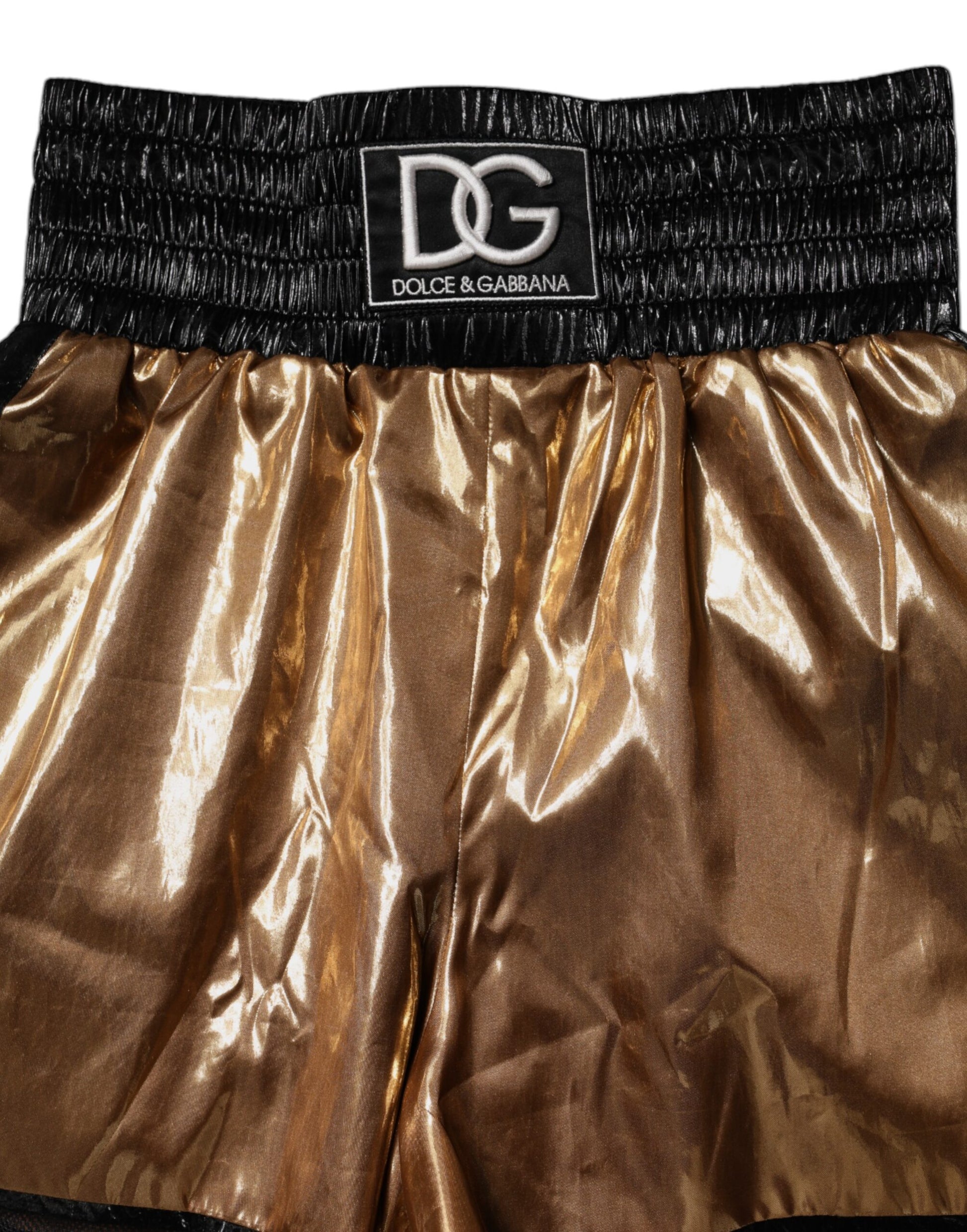 Short taille haute Dolce &amp; Gabbana métallisé doré pour femme