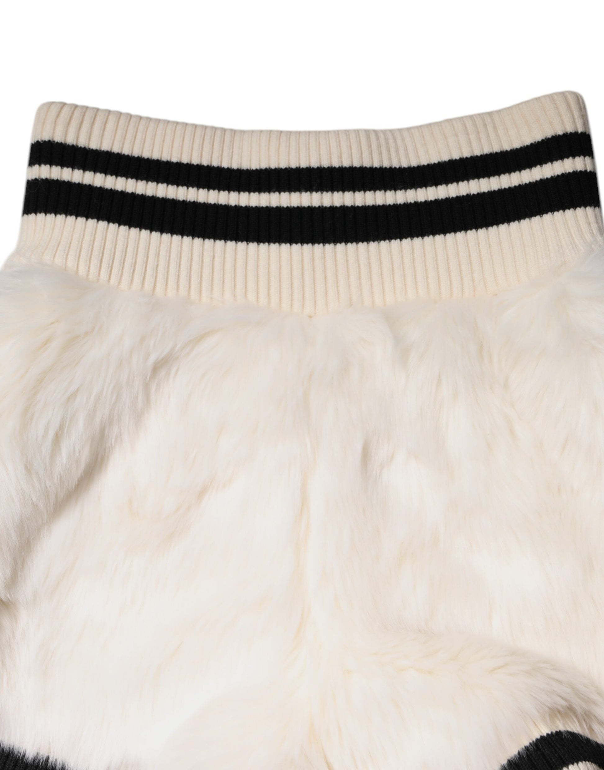 Short taille haute en fausse fourrure blanche Dolce &amp; Gabbana