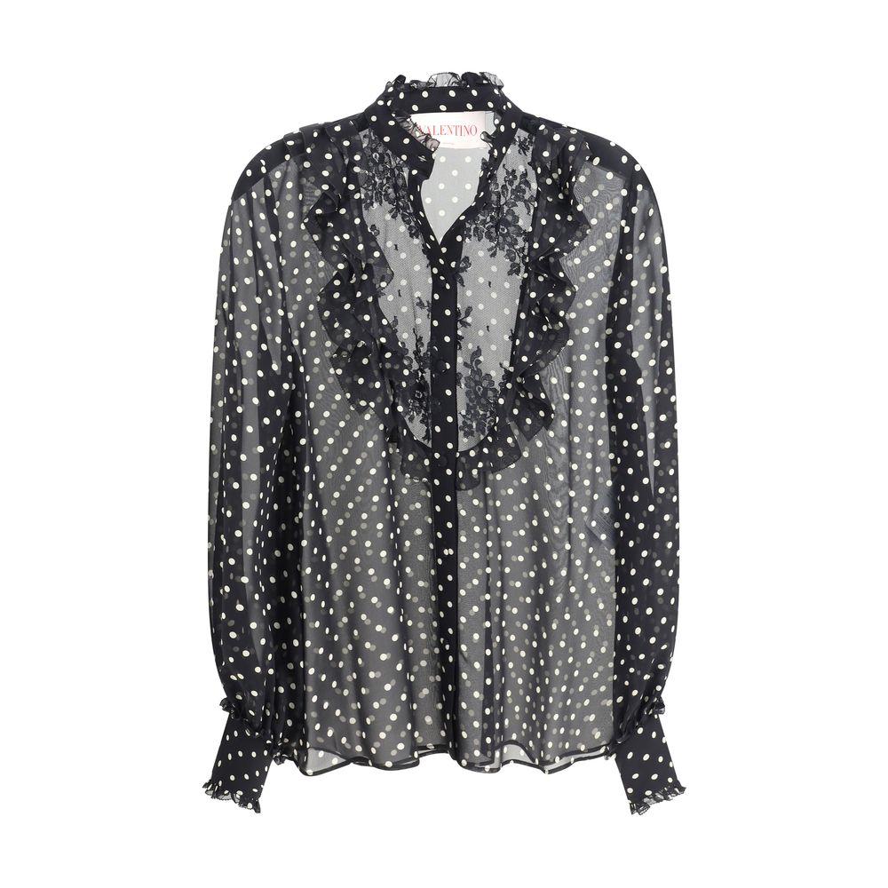 Chemise en soie à pois Valentino