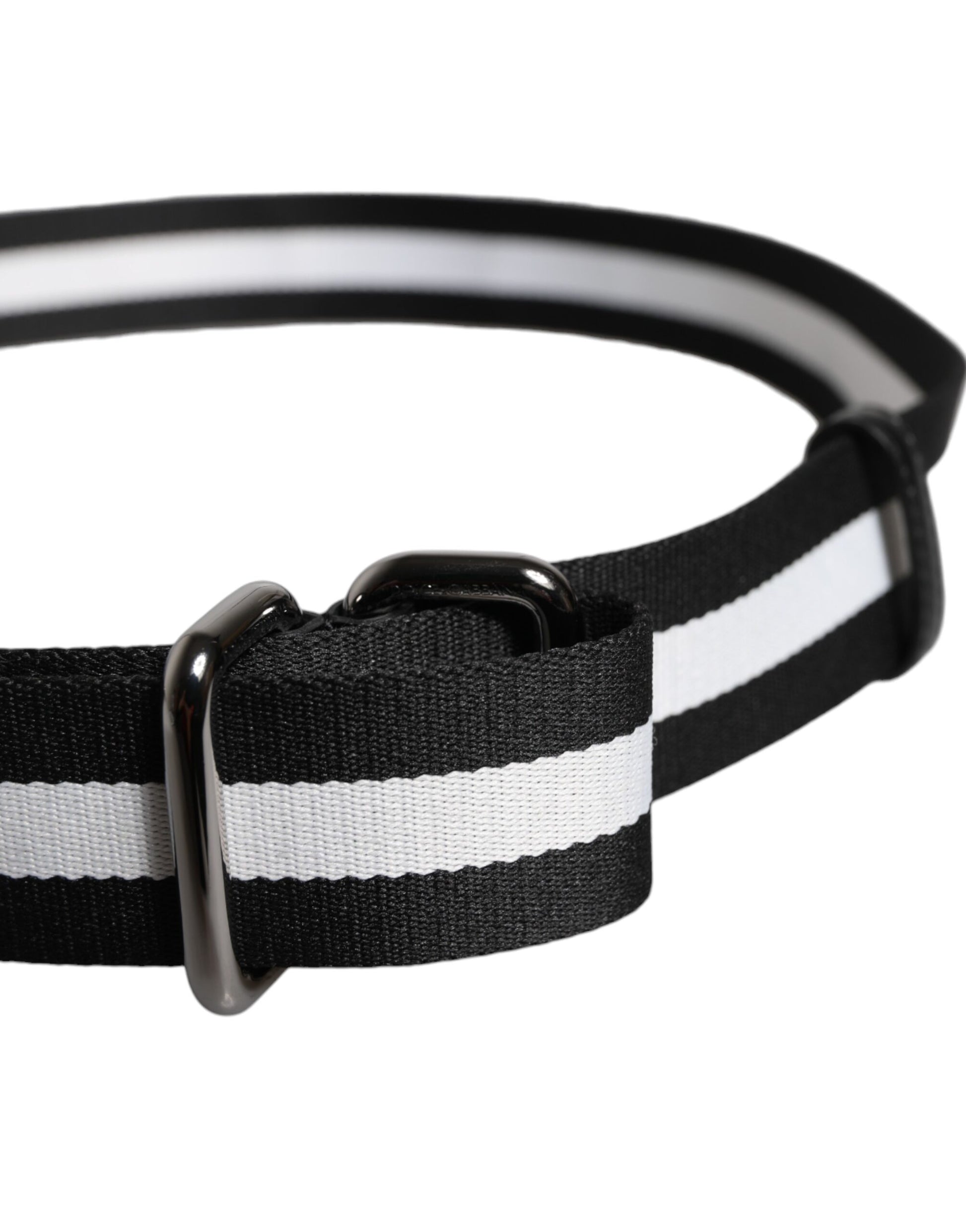 Ceinture à boucle en métal rayée noire et jaune Dolce &amp; Gabbana