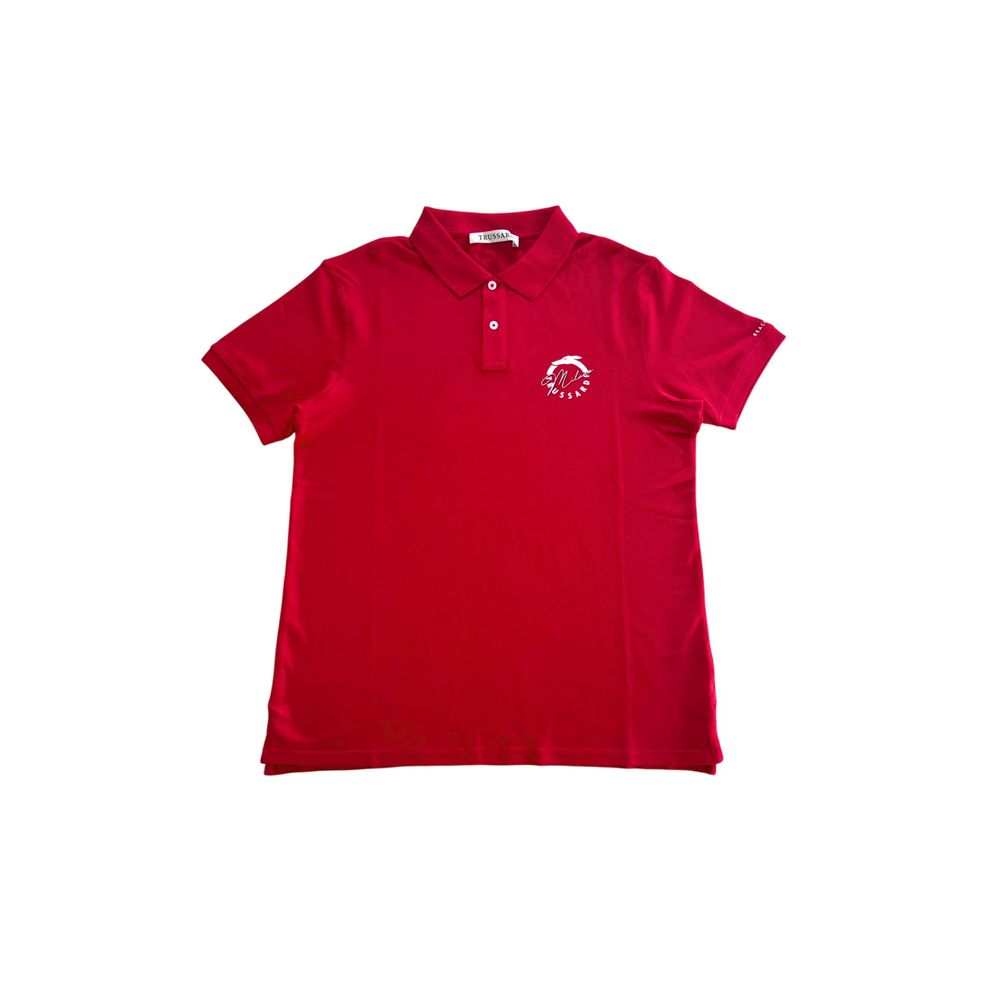 Polo Trussardi Beachwear en coton rouge pour homme