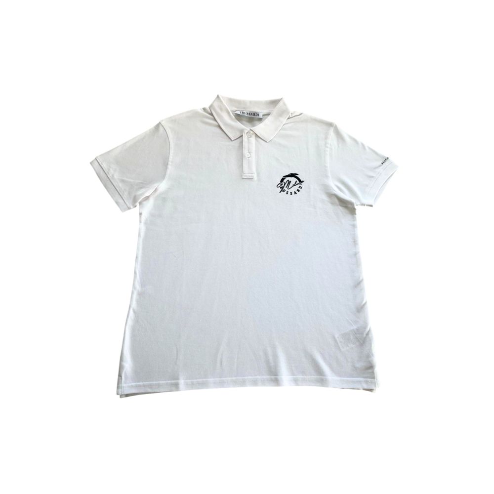 Polo Trussardi Beachwear en coton blanc pour homme