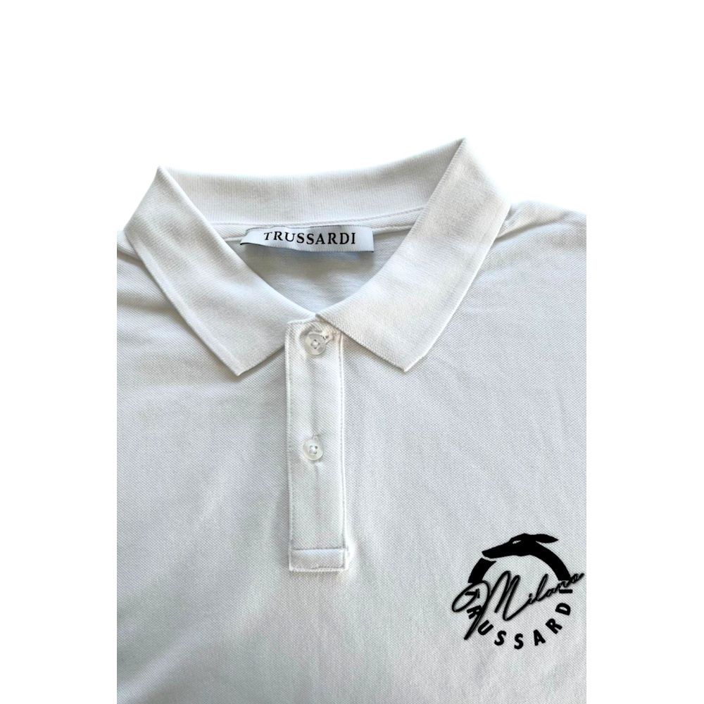 Polo Trussardi Beachwear en coton blanc pour homme