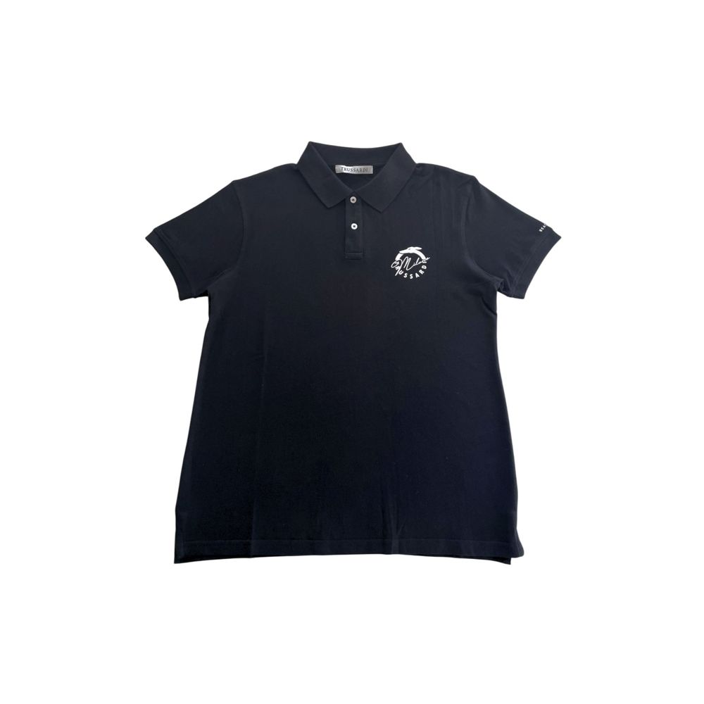 Polo Trussardi Beachwear en coton noir pour homme