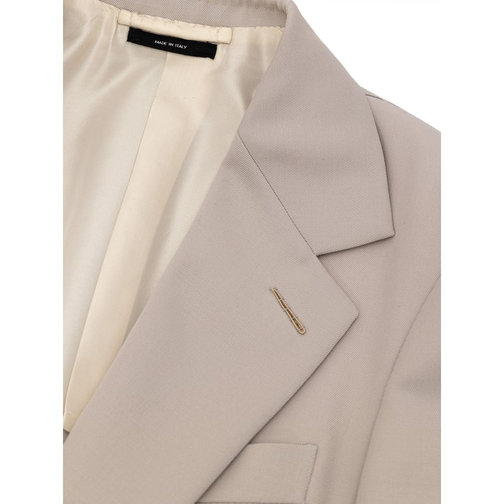 Costume et blazer en laine beige Tom Ford