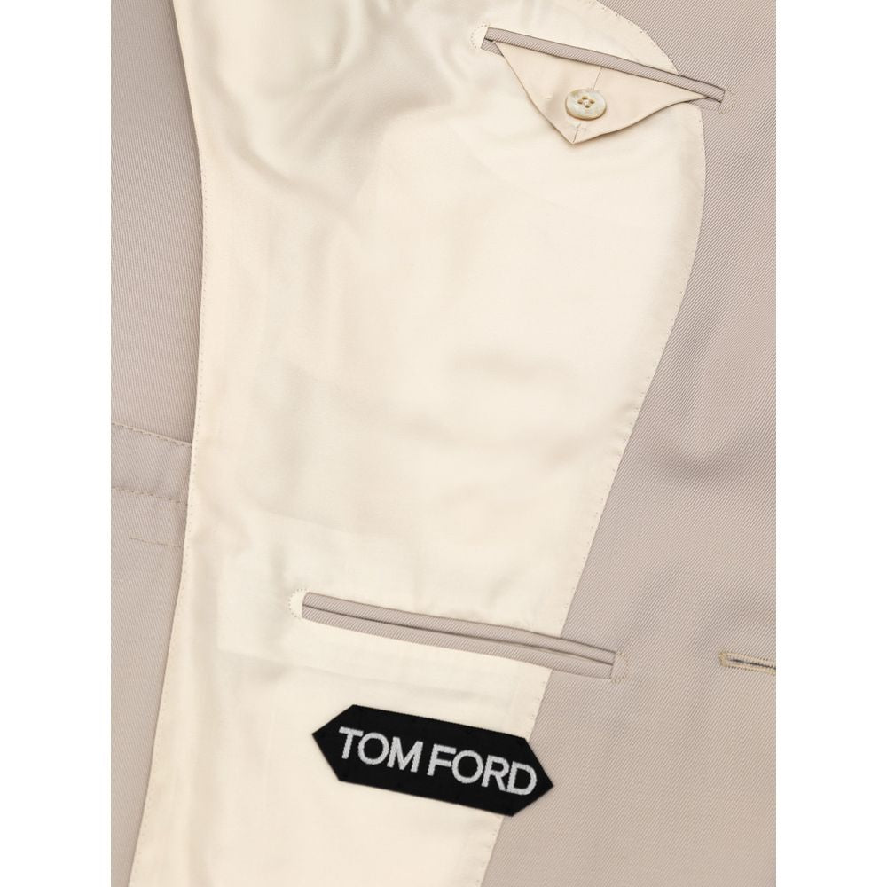 Costume et blazer en laine beige Tom Ford