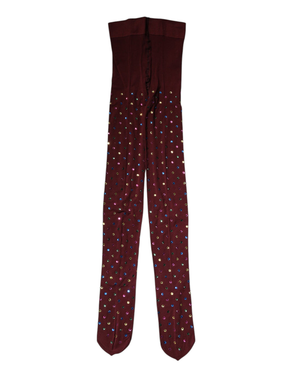 Collants Dolce &amp; Gabbana en nylon marron ornés de cristaux