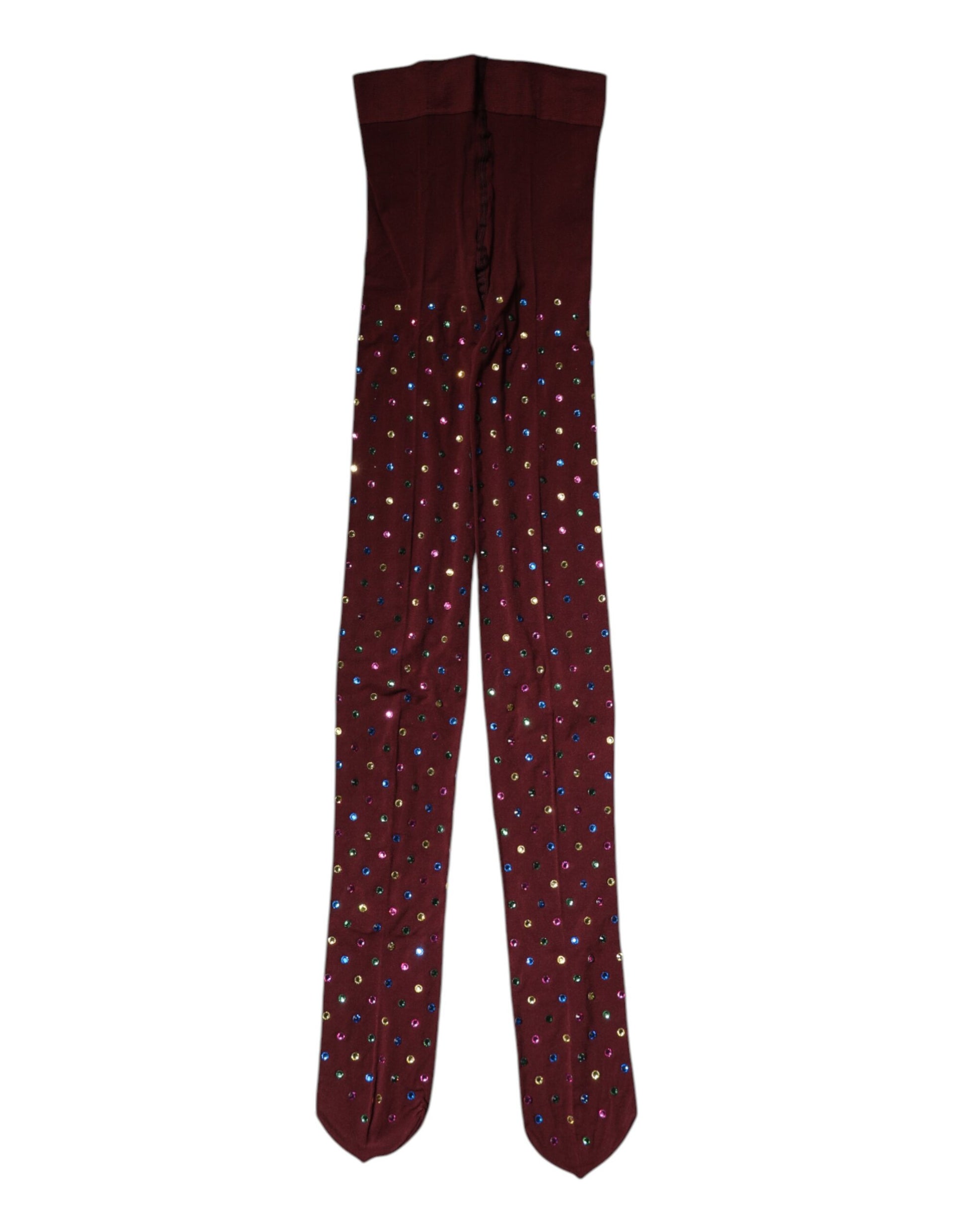 Collants Dolce &amp; Gabbana en nylon marron ornés de cristaux