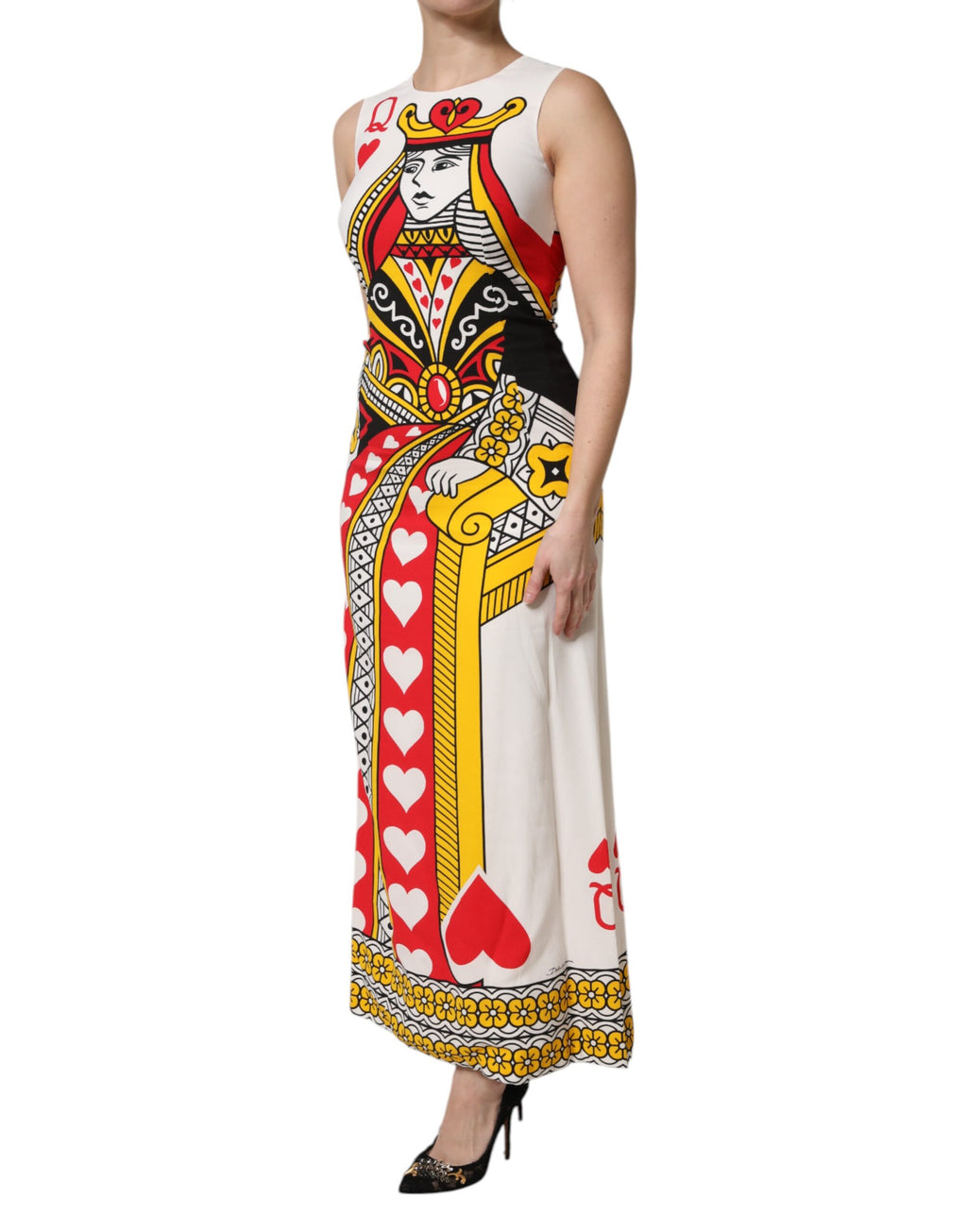 Robe longue blanche sans manches Dolce &amp; Gabbana Reine de cœur