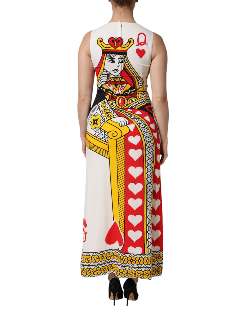 Robe longue blanche sans manches Dolce &amp; Gabbana Reine de cœur