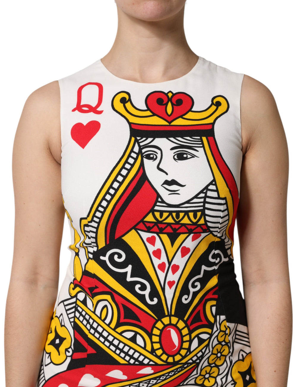 Robe longue blanche sans manches Dolce &amp; Gabbana Reine de cœur