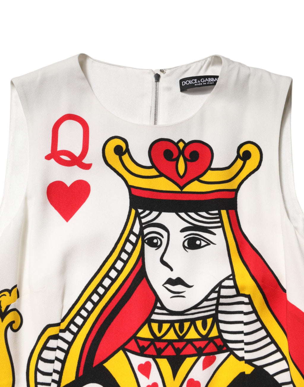 Robe longue blanche sans manches Dolce &amp; Gabbana Reine de cœur