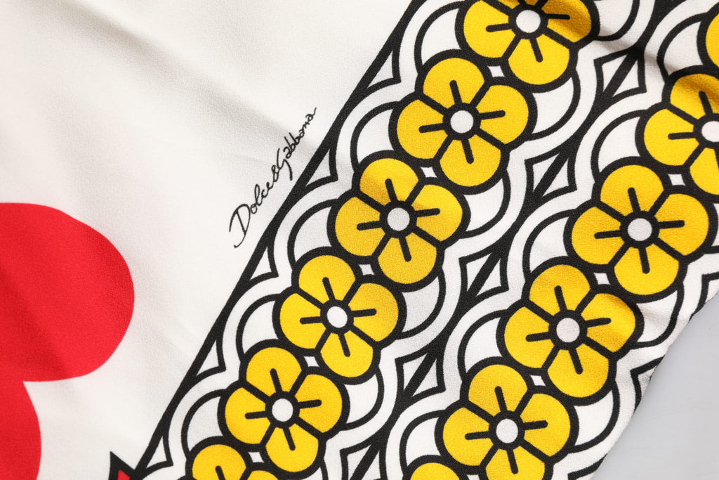 Robe longue blanche sans manches Dolce &amp; Gabbana Reine de cœur