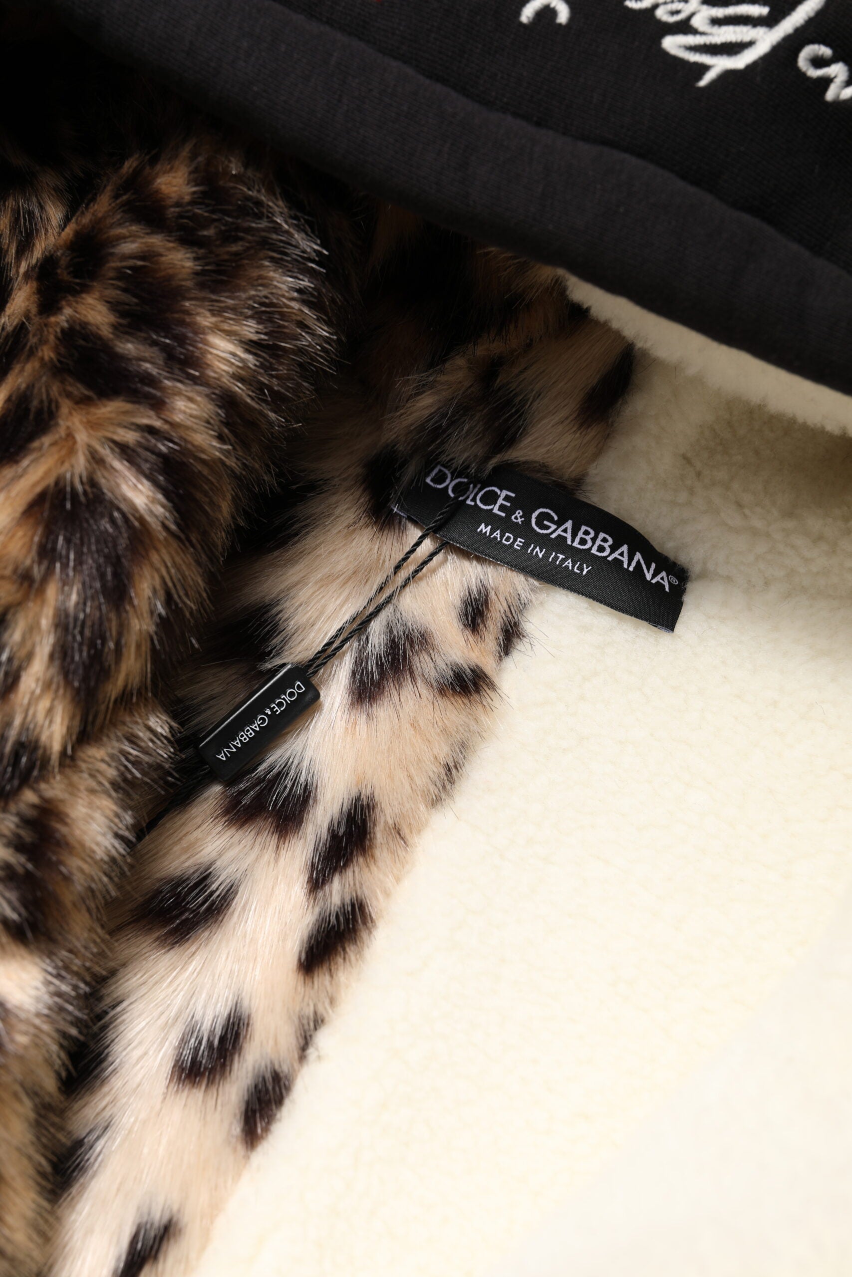 Veste à capuche zippée entièrement brodée noire Dolce &amp; Gabbana