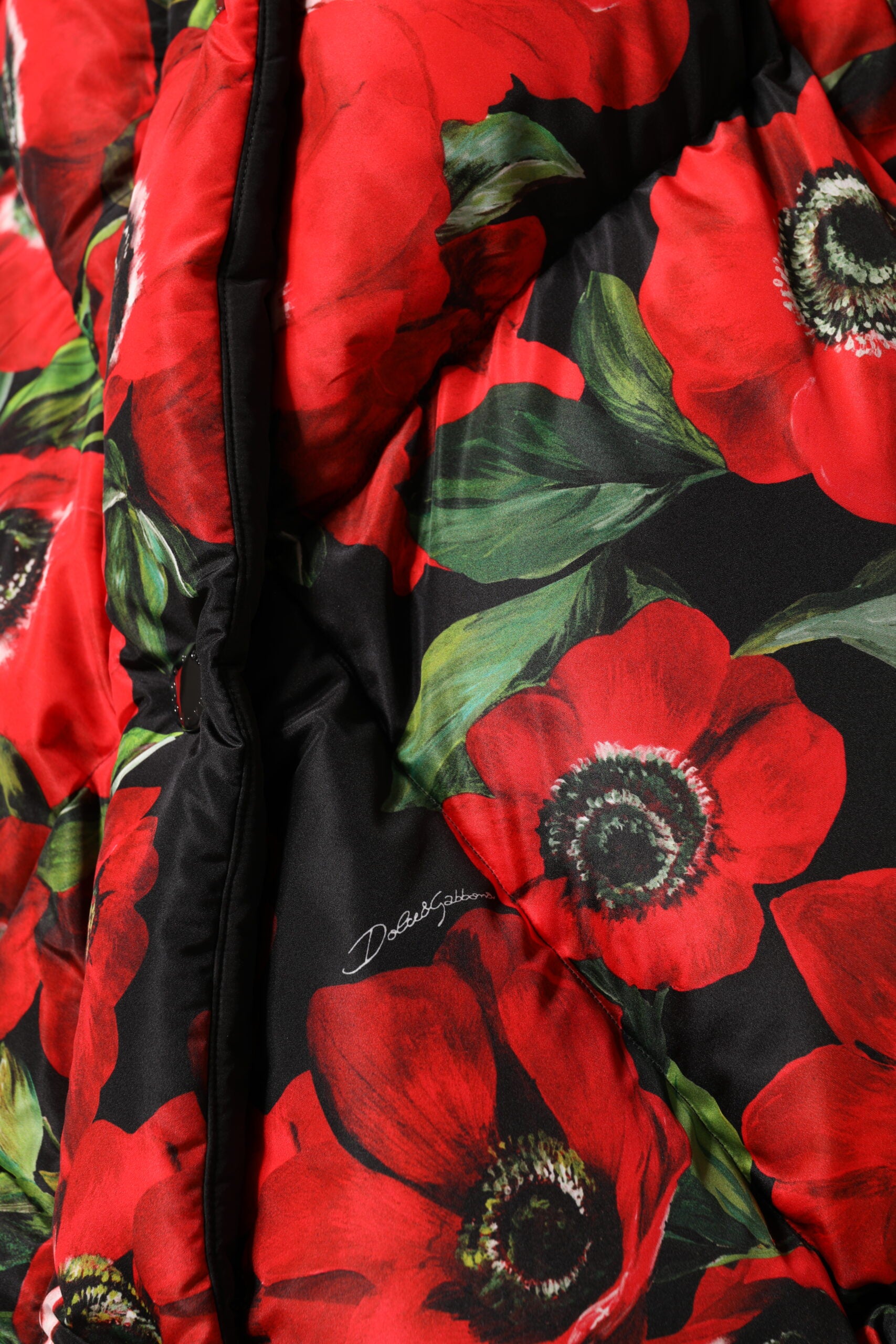 Veste matelassée zippée à fleurs multicolores Dolce &amp; Gabbana