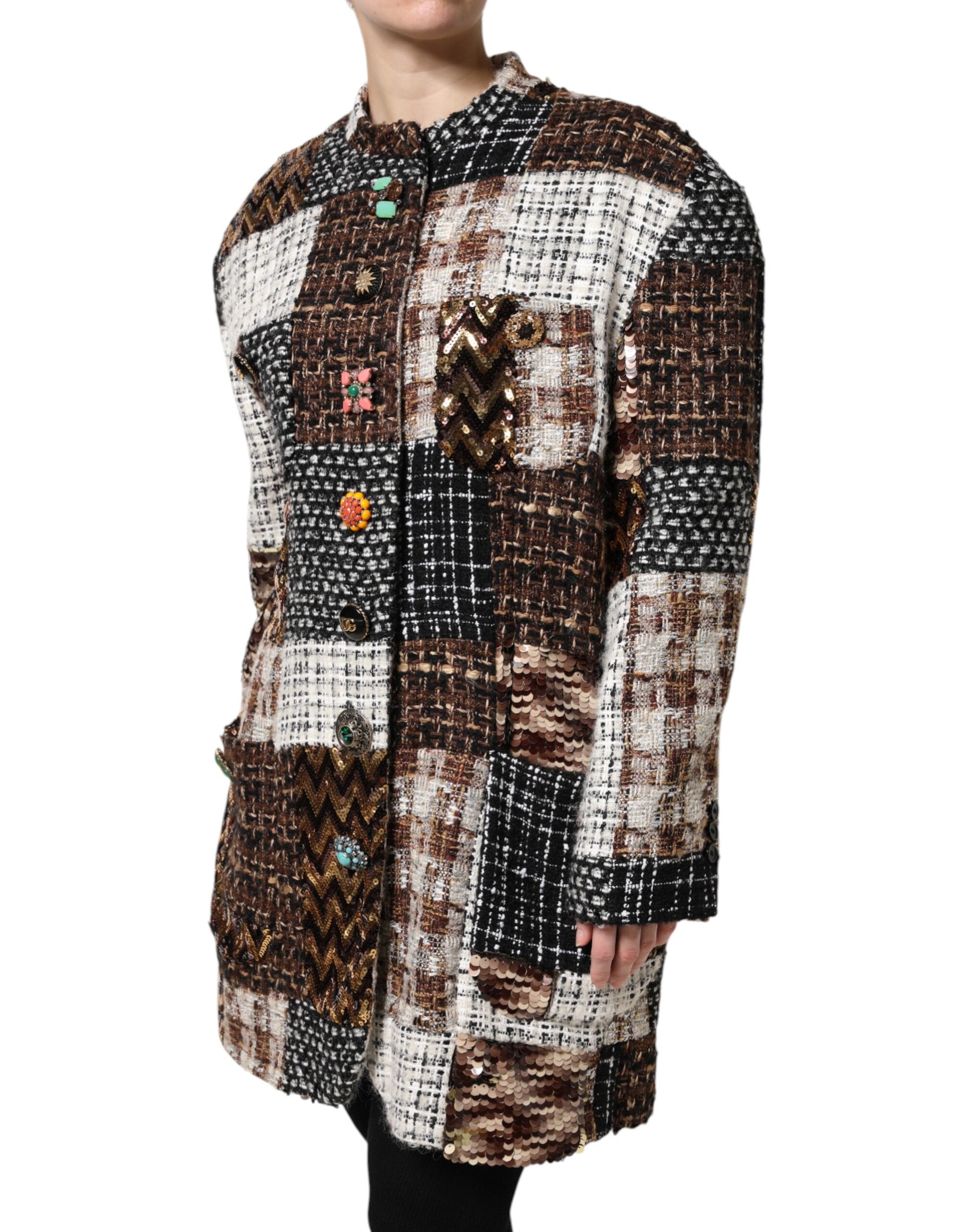 Veste boutonnée patchwork multicolore Dolce &amp; Gabbana