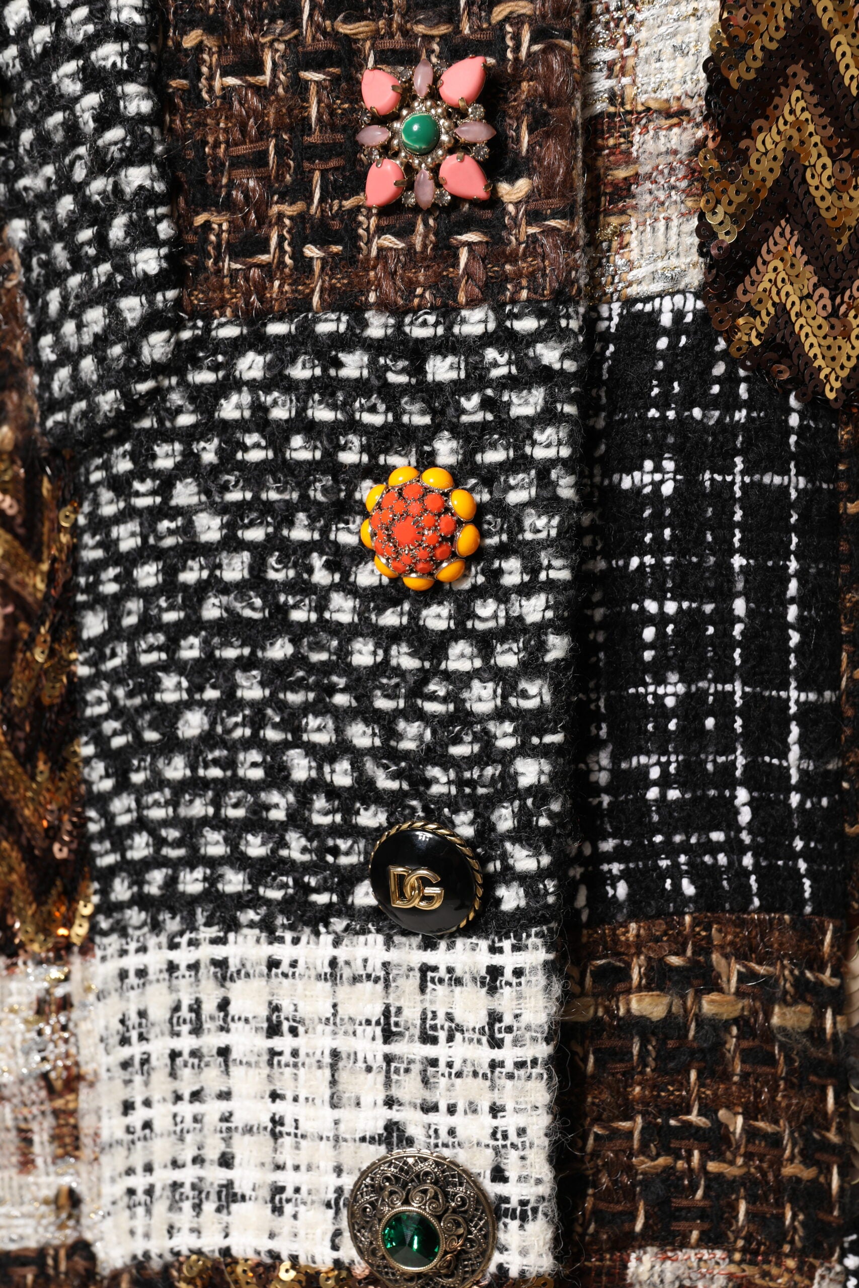Veste boutonnée patchwork multicolore Dolce &amp; Gabbana
