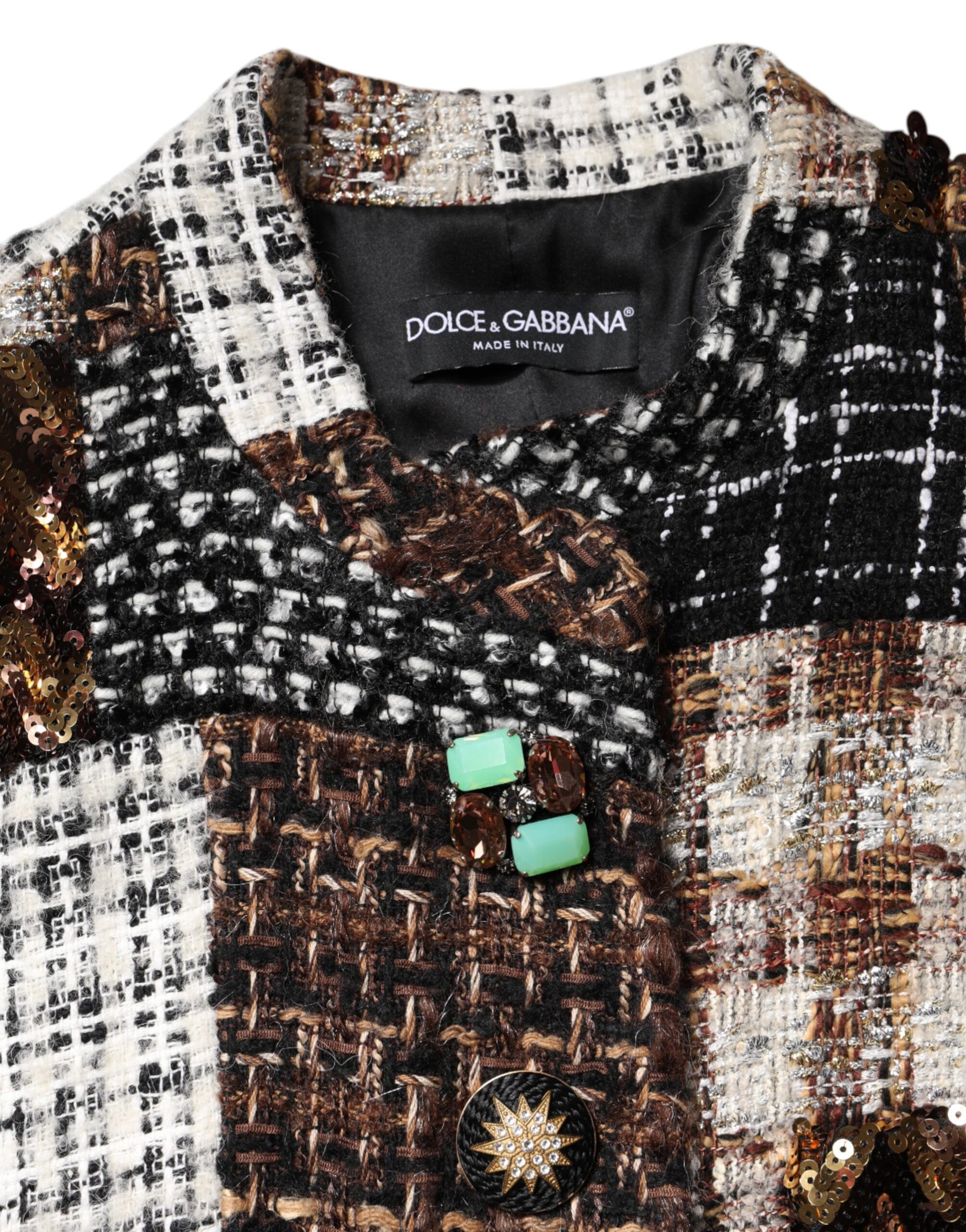 Veste boutonnée patchwork multicolore Dolce &amp; Gabbana