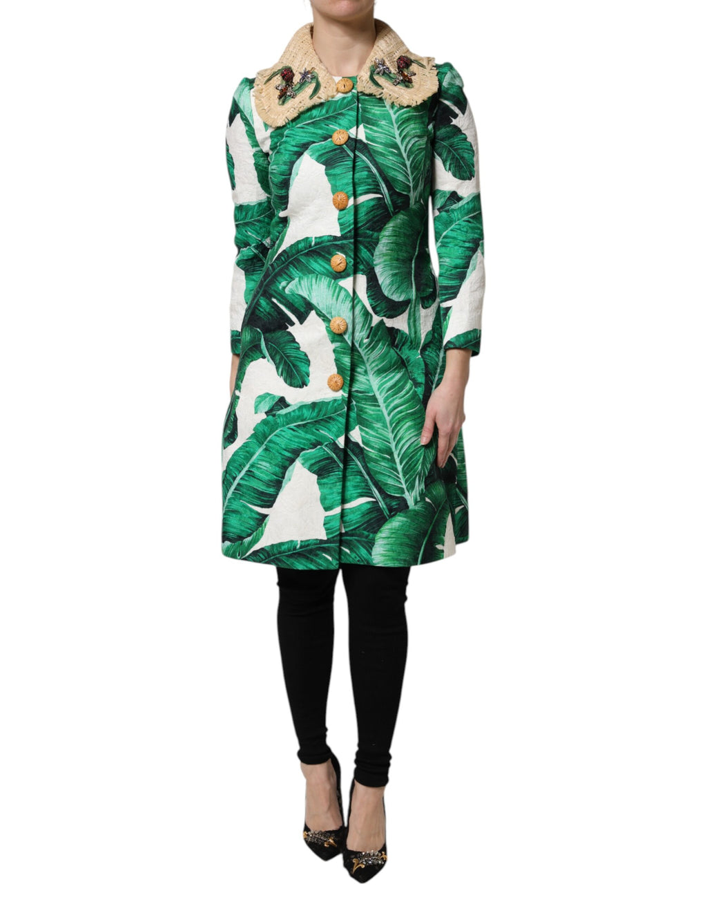 Dolce &amp; Gabbana - Trench-coat multicolore à imprimé feuilles