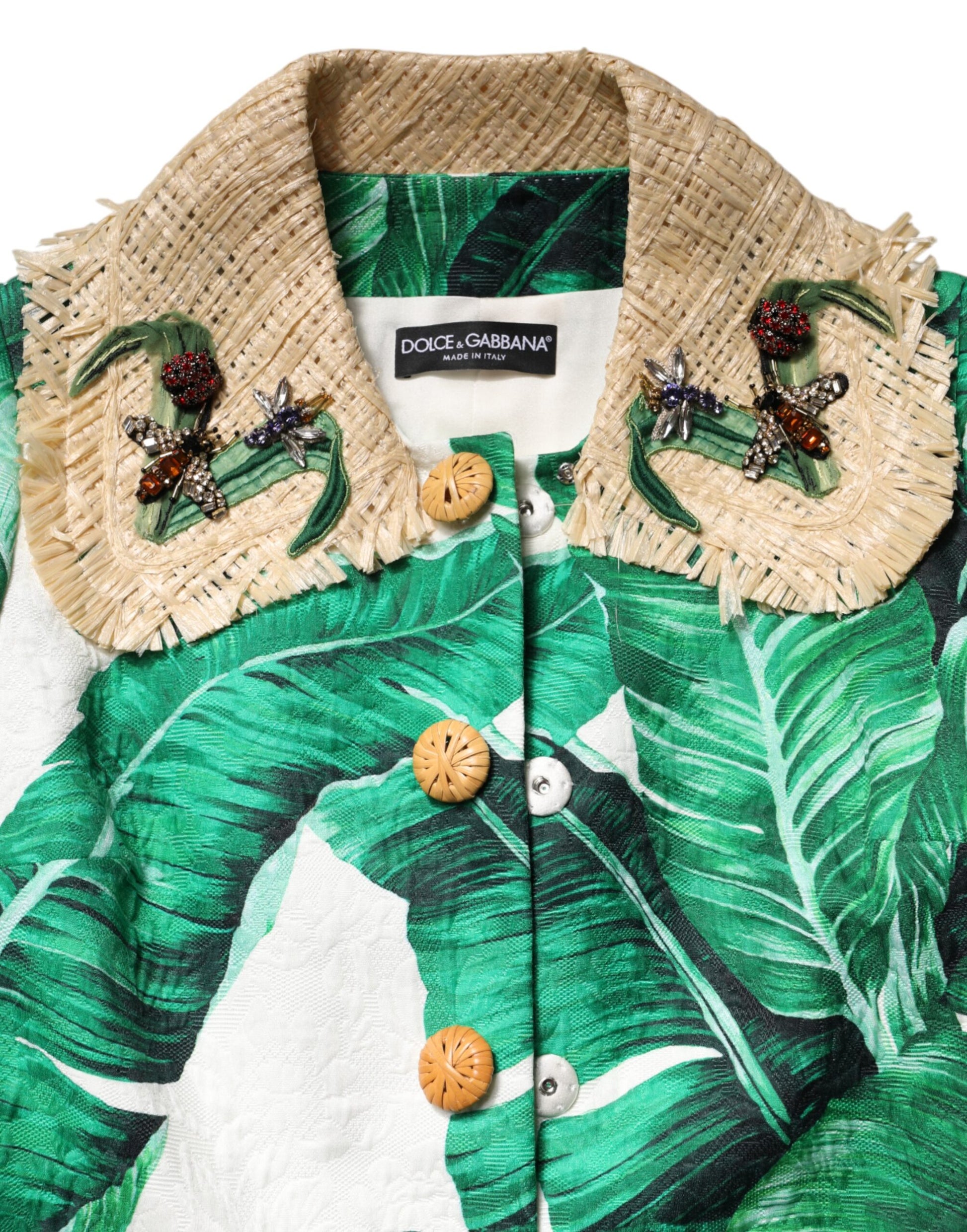 Dolce &amp; Gabbana - Trench-coat multicolore à imprimé feuilles