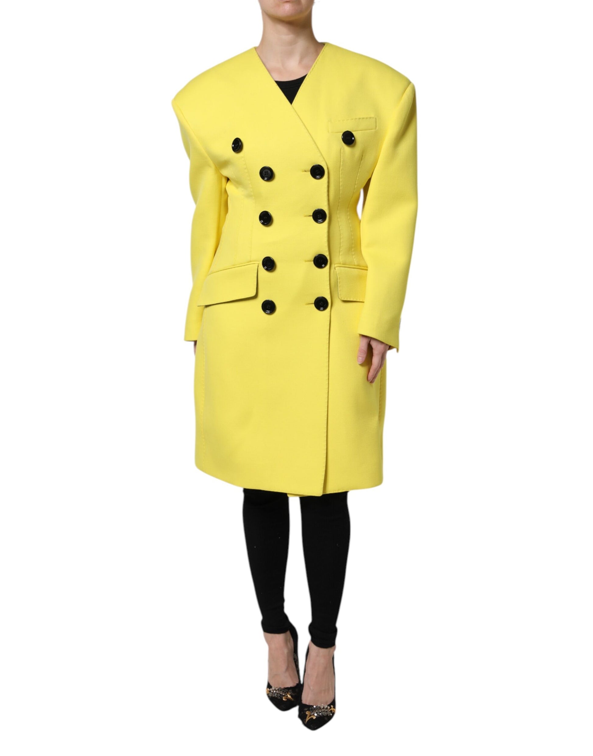 Dolce &amp; Gabbana Trench-coat jaune à double boutonnage