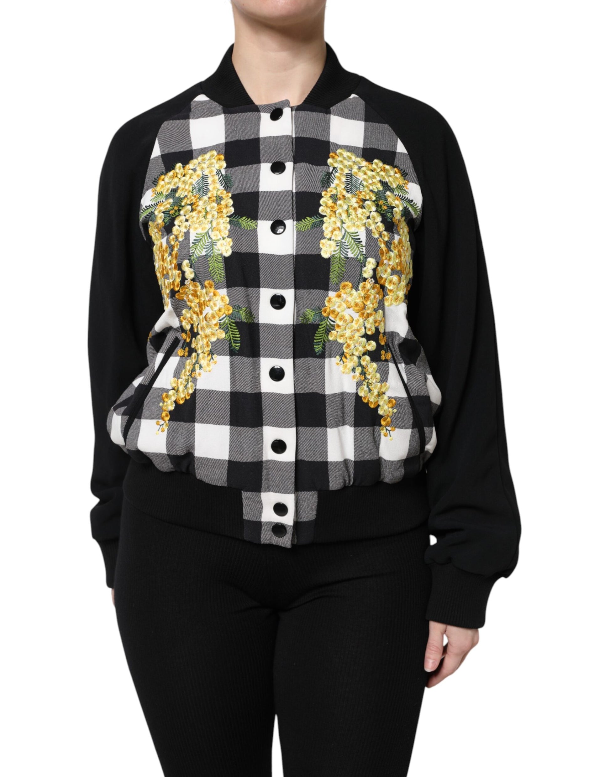 Veste boutonnée à carreaux noirs et blancs Dolce &amp; Gabbana
