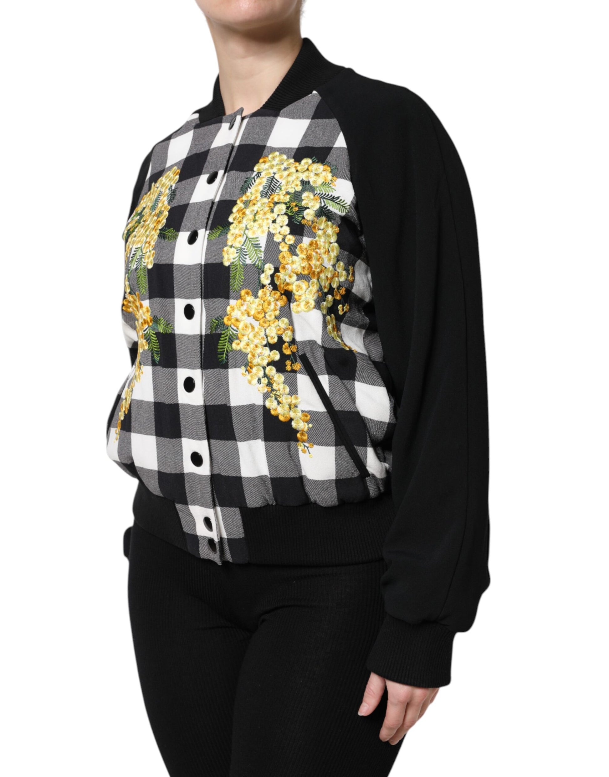 Veste boutonnée à carreaux noirs et blancs Dolce &amp; Gabbana