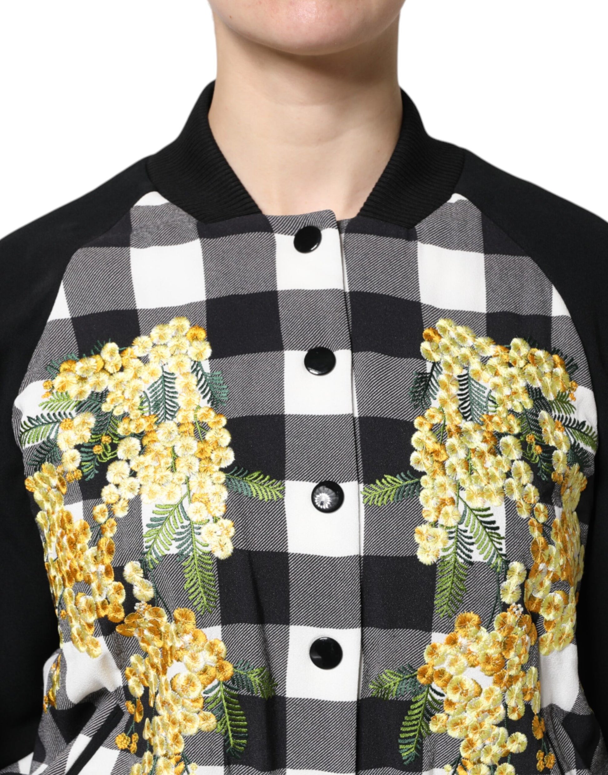 Veste boutonnée à carreaux noirs et blancs Dolce &amp; Gabbana