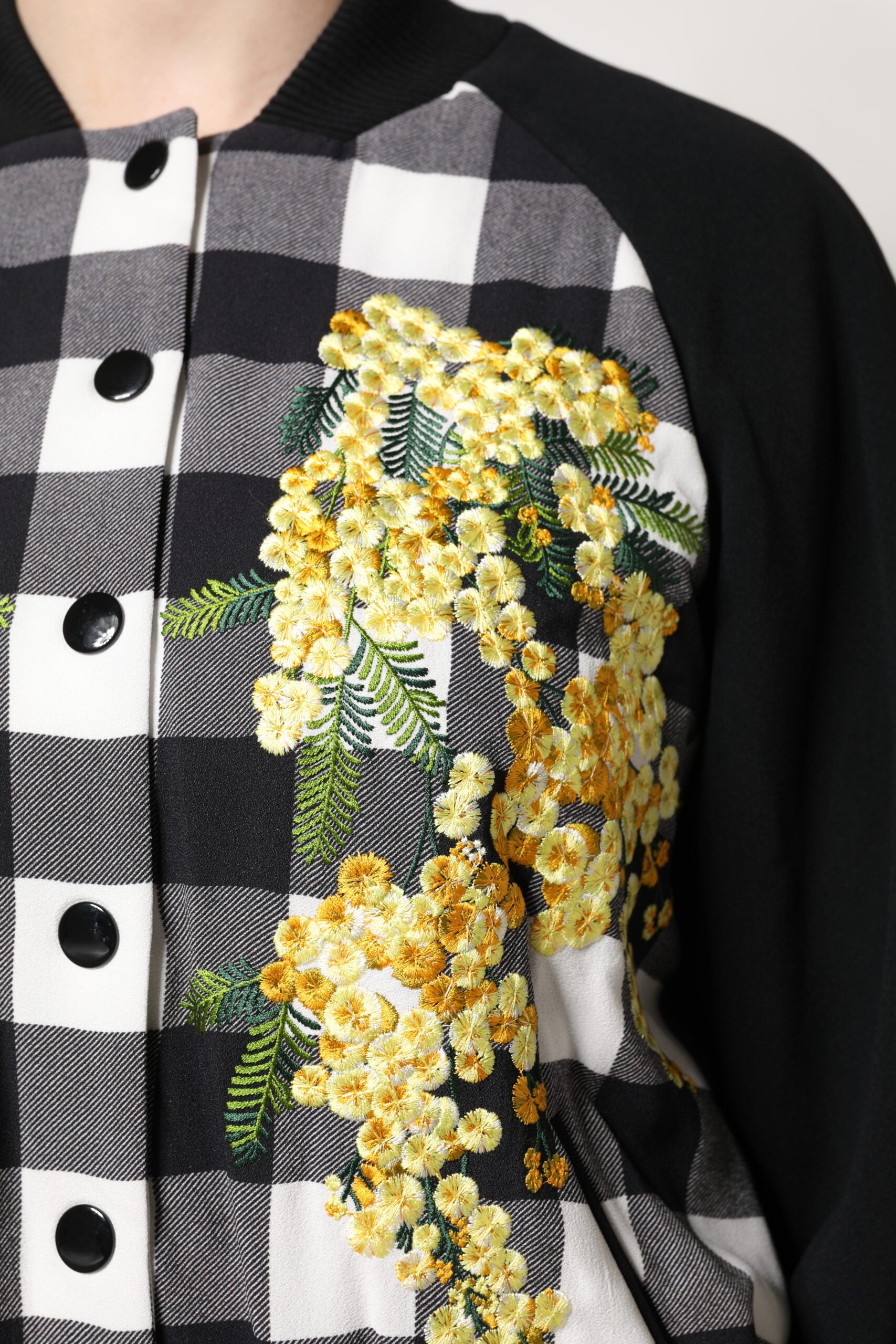 Veste boutonnée à carreaux noirs et blancs Dolce &amp; Gabbana