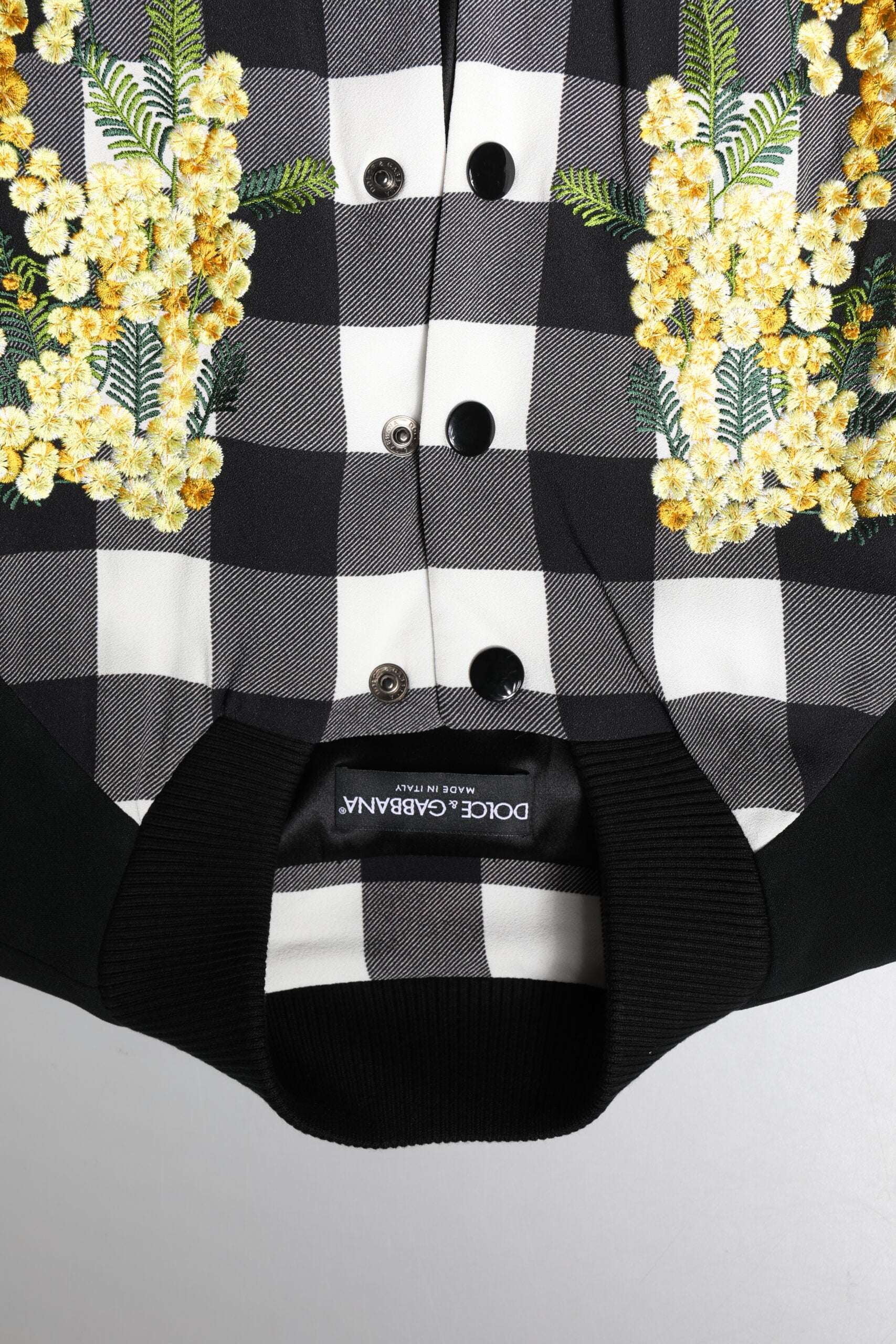 Veste boutonnée à carreaux noirs et blancs Dolce &amp; Gabbana