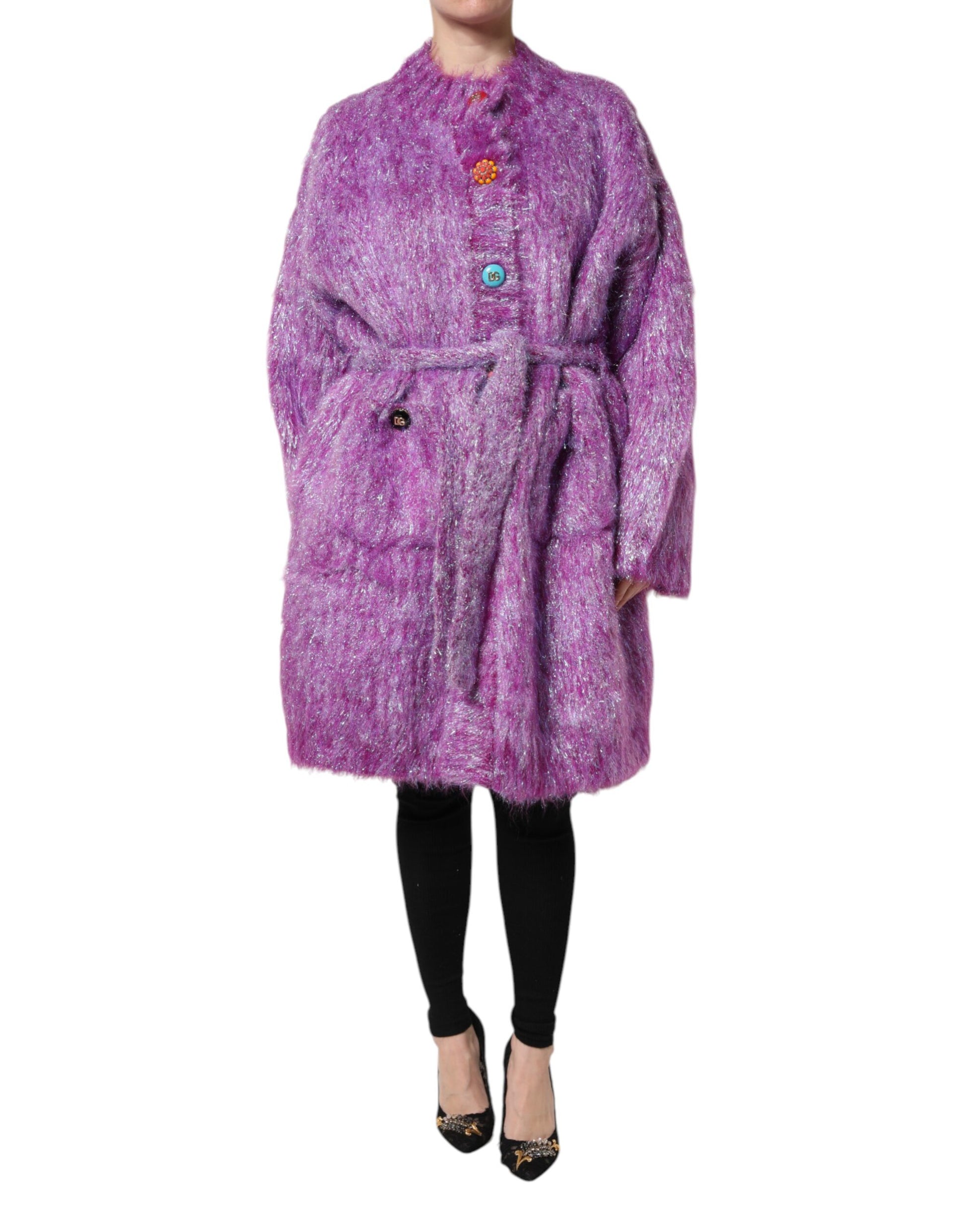 Dolce &amp; Gabbana - Trench-coat orné de boutons violets