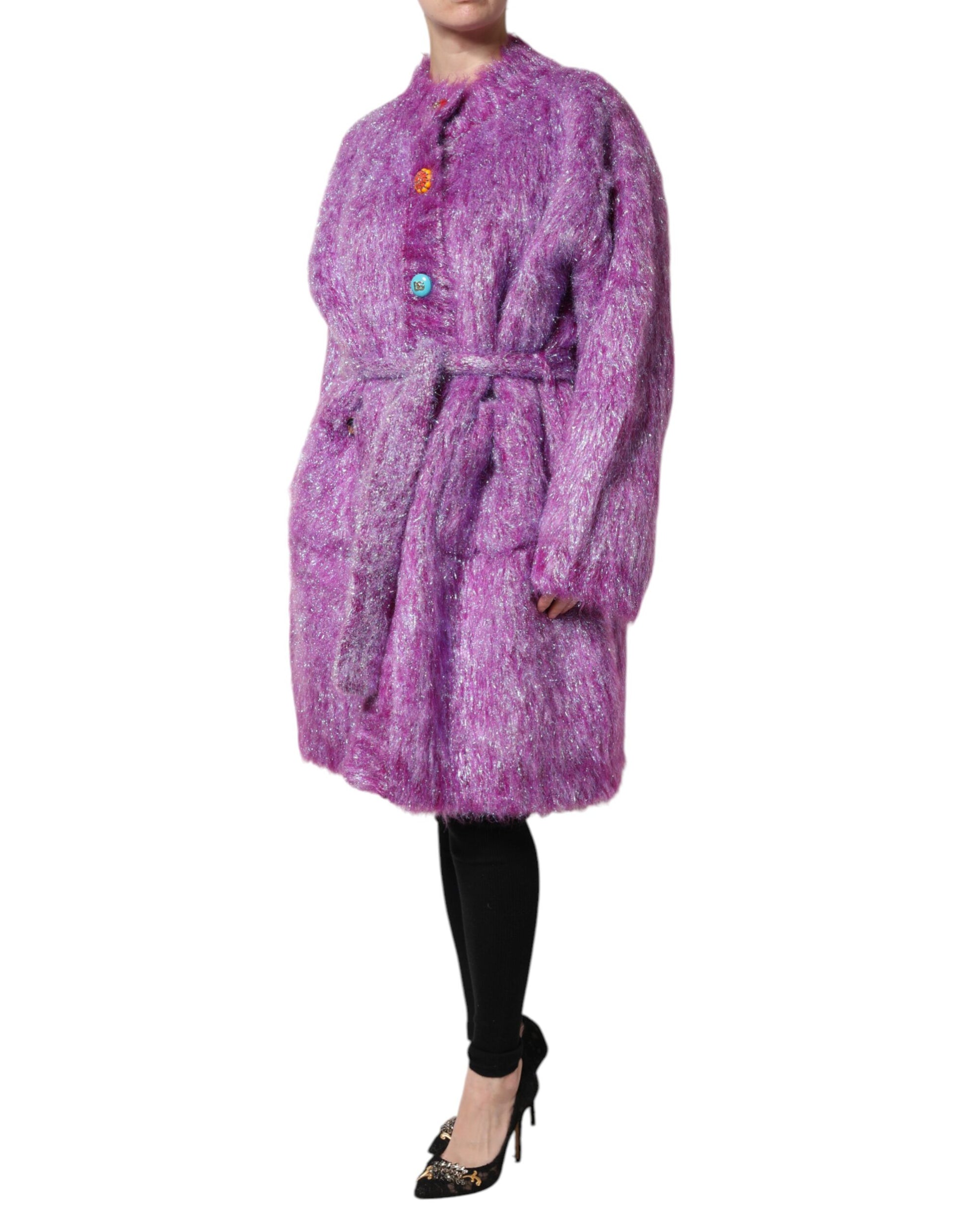 Dolce &amp; Gabbana - Trench-coat orné de boutons violets