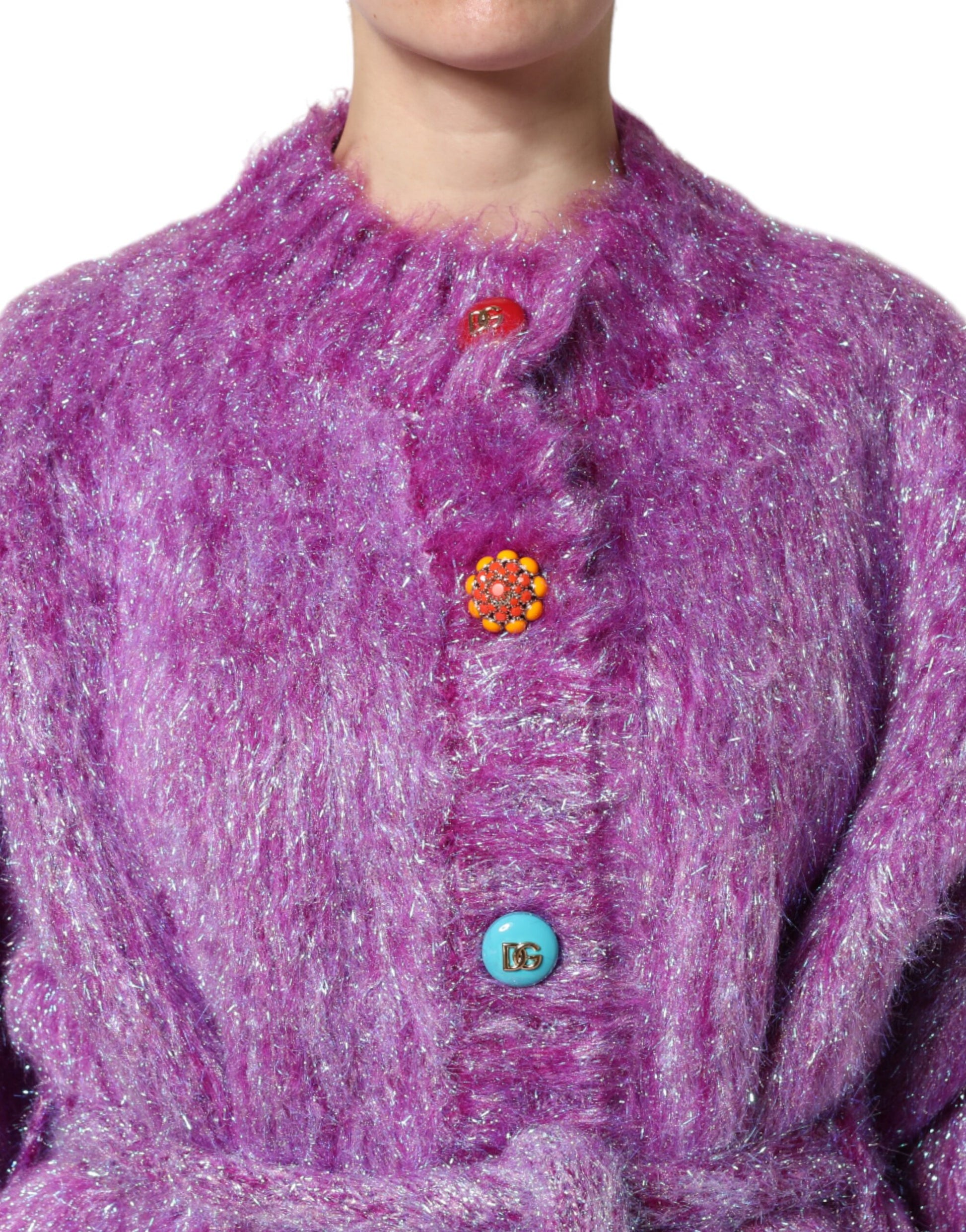 Dolce &amp; Gabbana - Trench-coat orné de boutons violets