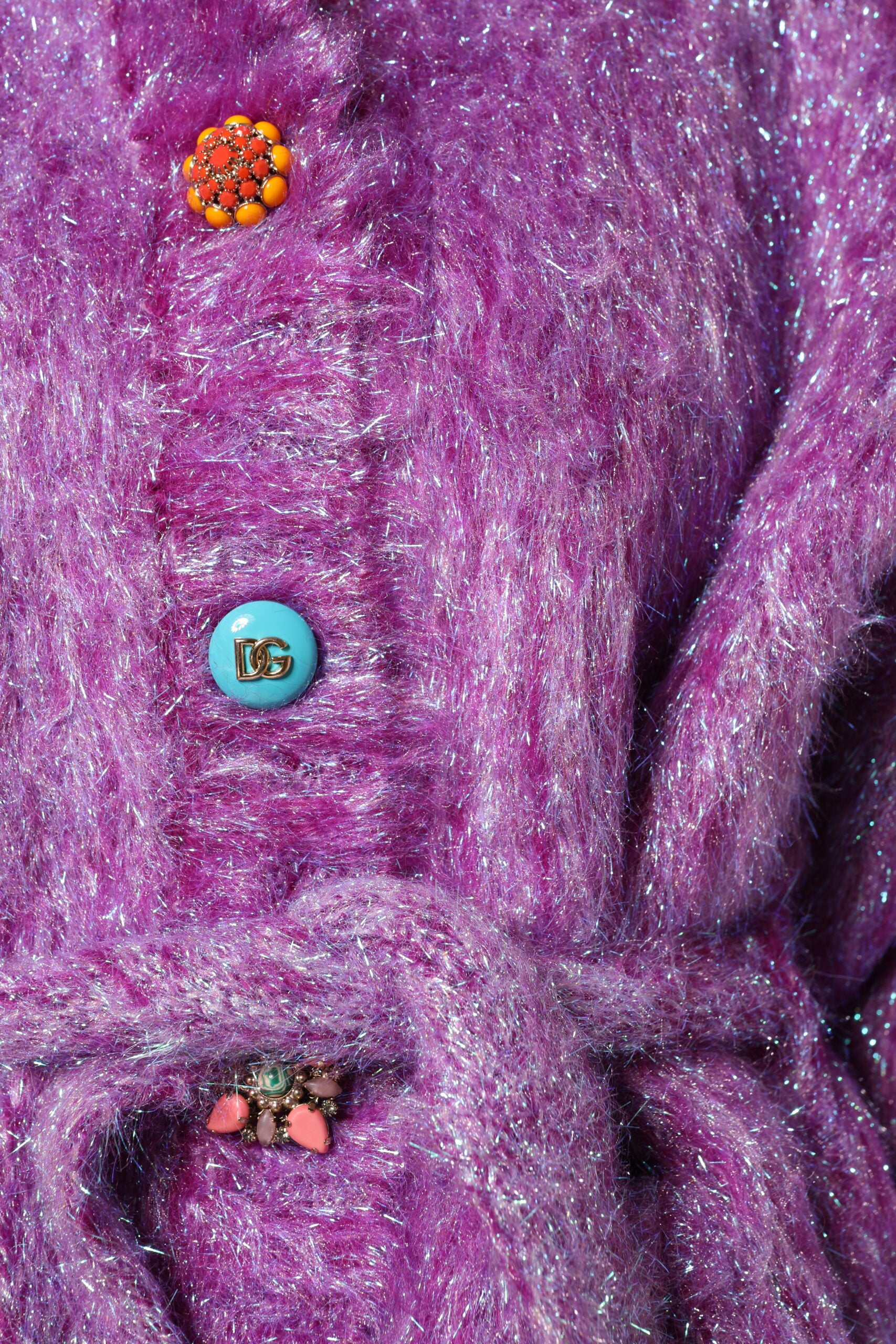 Dolce &amp; Gabbana - Trench-coat orné de boutons violets