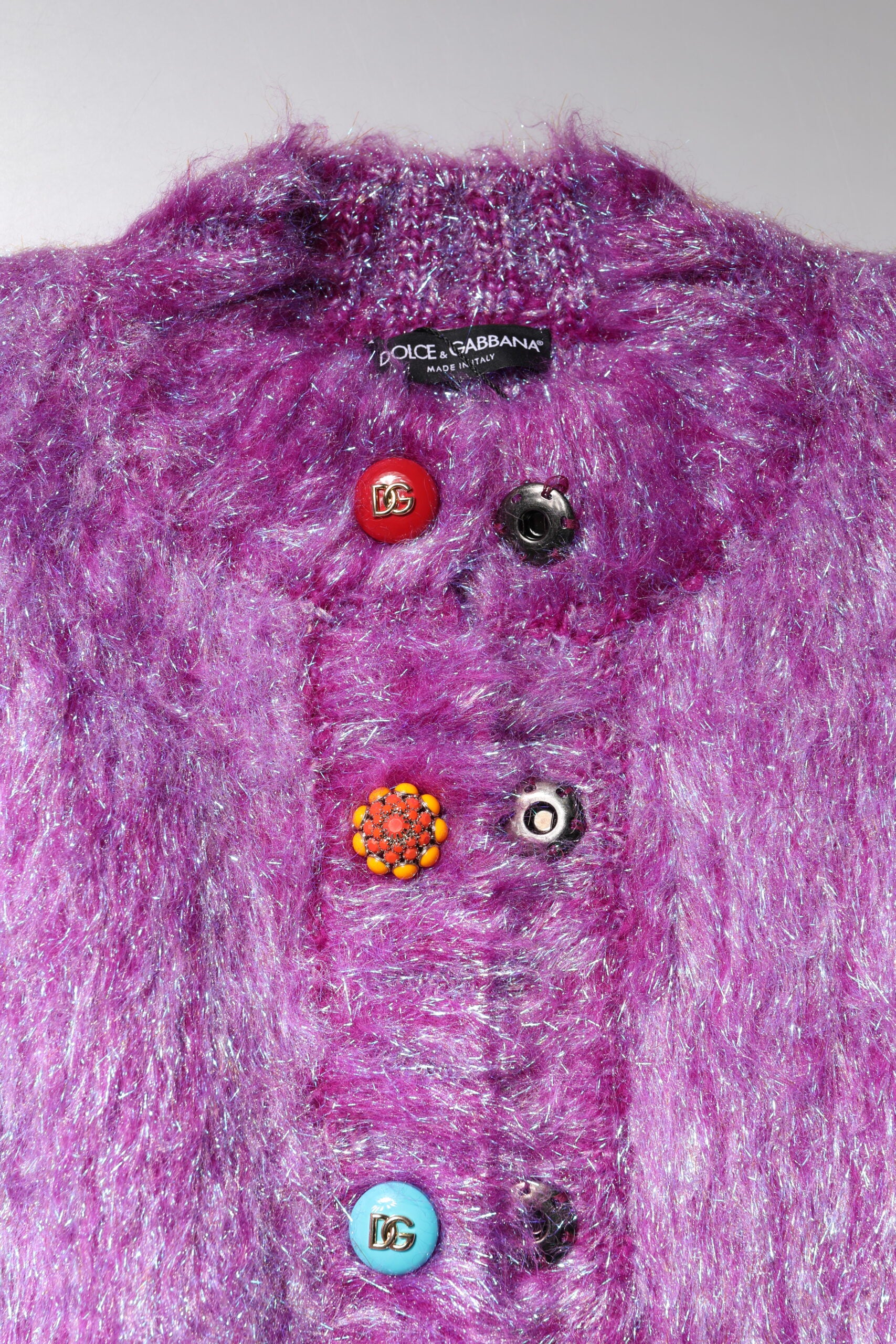 Dolce &amp; Gabbana - Trench-coat orné de boutons violets