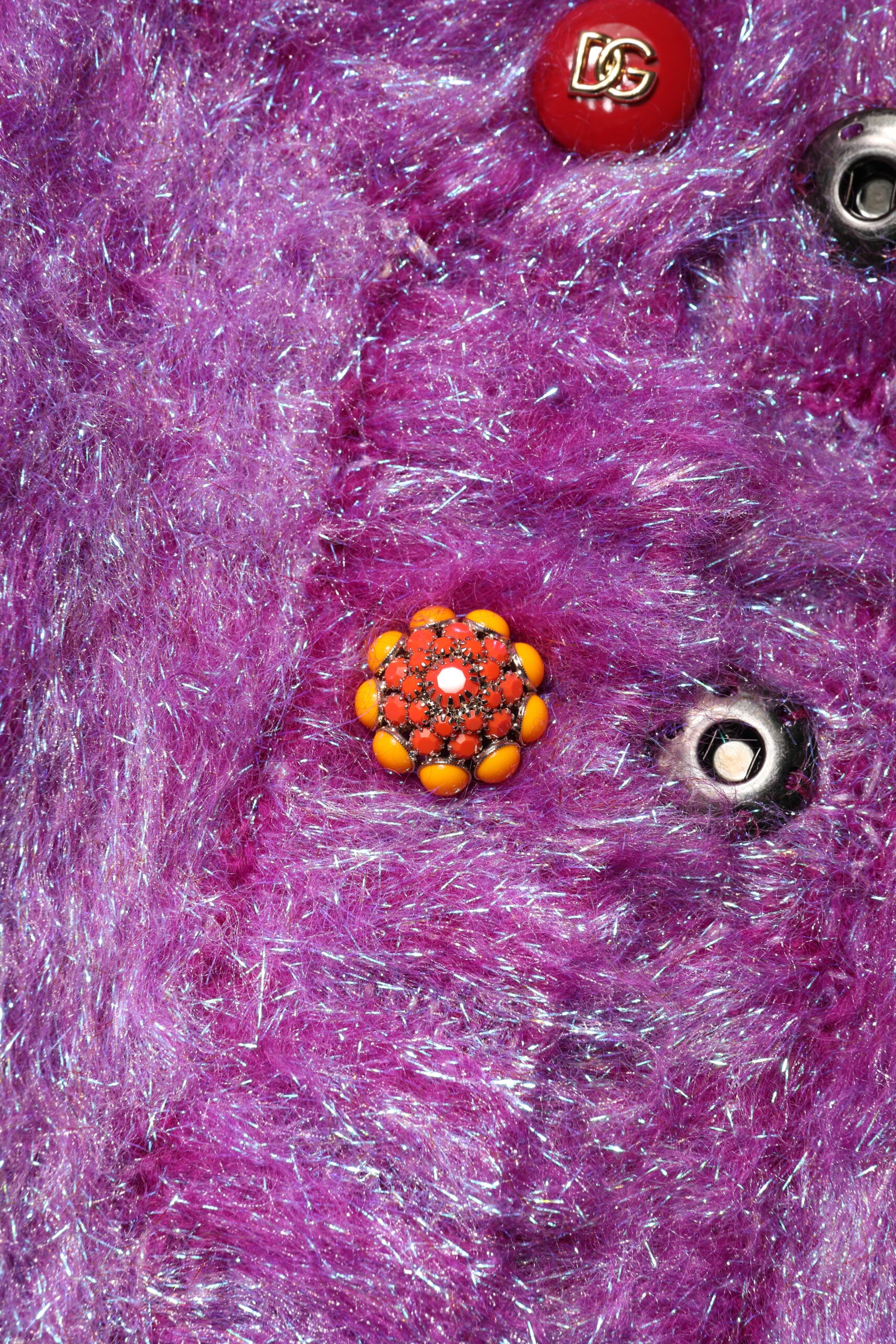 Dolce &amp; Gabbana - Trench-coat orné de boutons violets