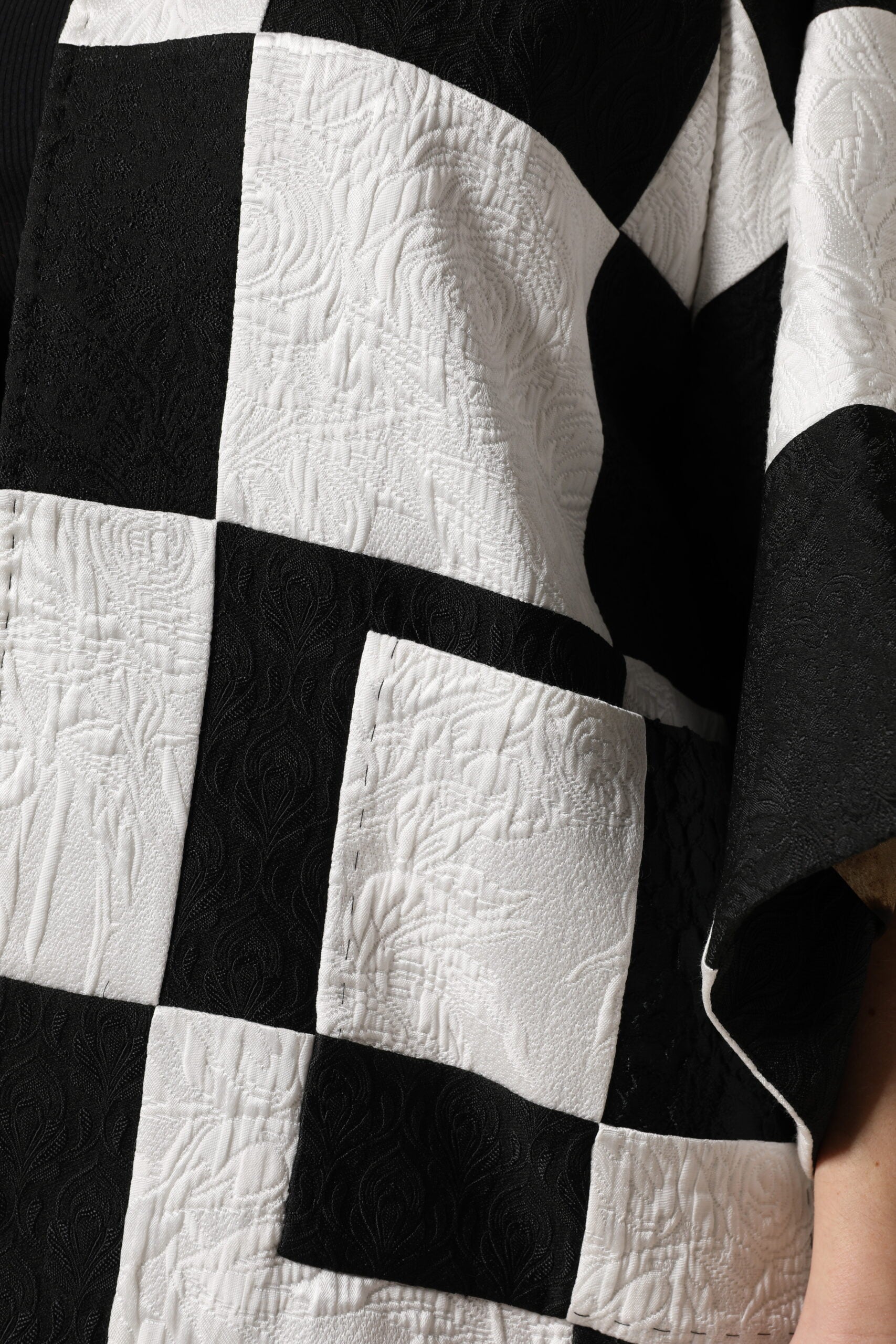 Veste blazer en jacquard patchwork blanc et noir Dolce &amp; Gabbana